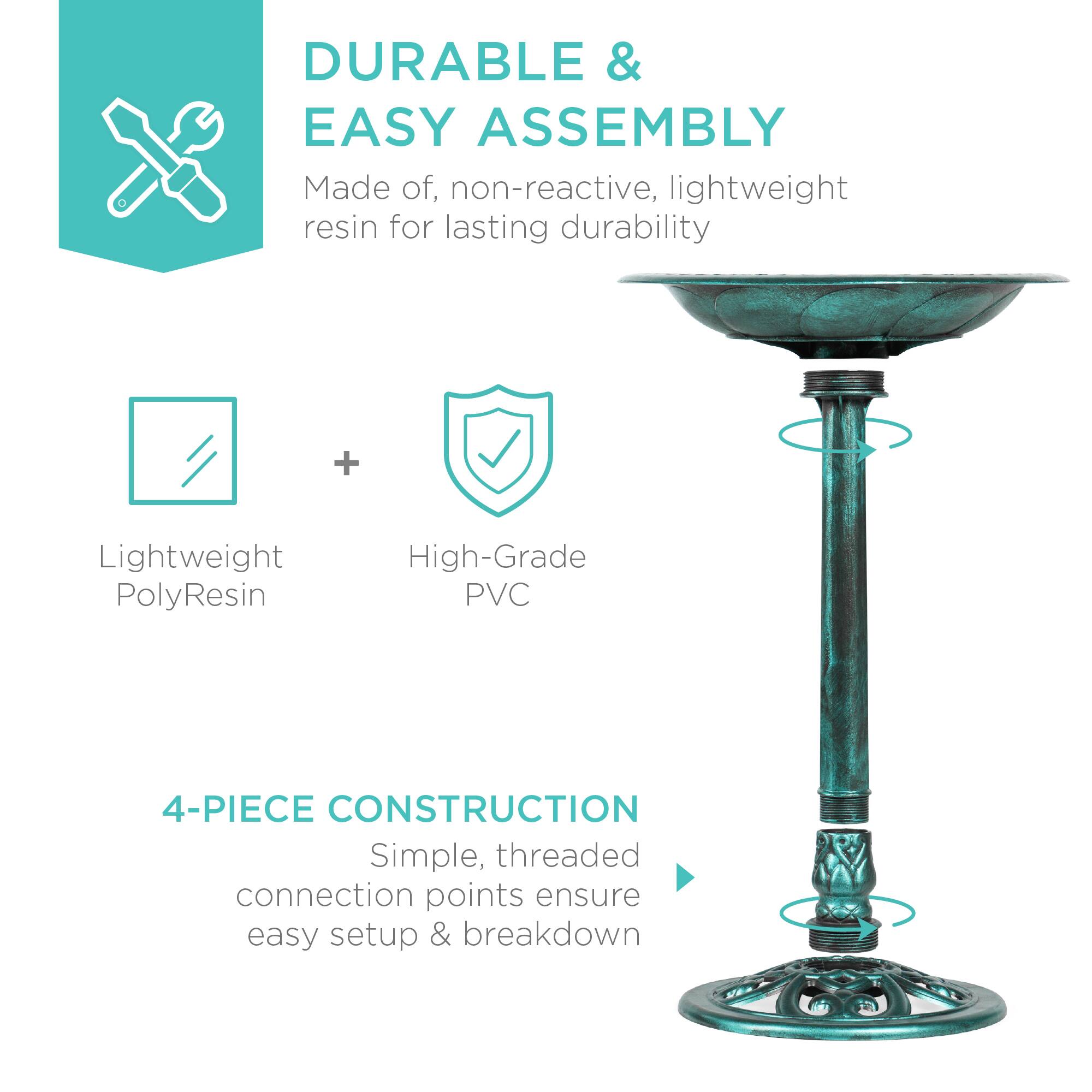 **DURABLE & EASY ASSEMBLY**

Made of non-reactive, lightweight resin for lasting durability

- Lightweight PolyResin
- High-Grade PVC

**4-PIECE CONSTRUCTION**

Simple, threaded connection points ensure easy setup & breakdown