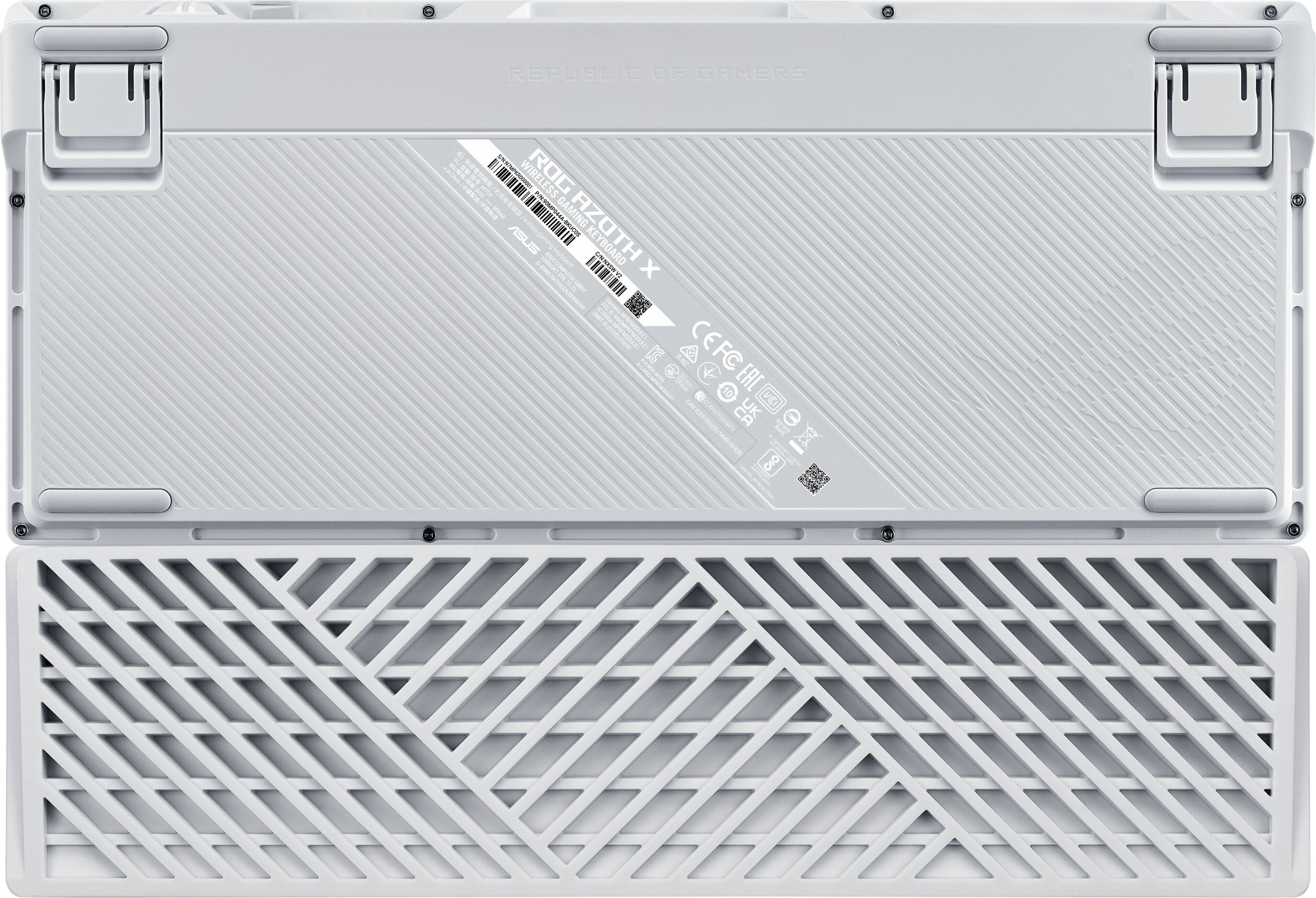 The text on the image reads: "Republic of Gamers E.NS WRX-S - Sam4 DIO - Gaming Asus - tofend N AZOTH - L Keyboard - CC TOIHIIN - x - ngrohtn UwW.TISD - CEFC - FN | 1 Claes CEFC - C A 10 - 8 -".