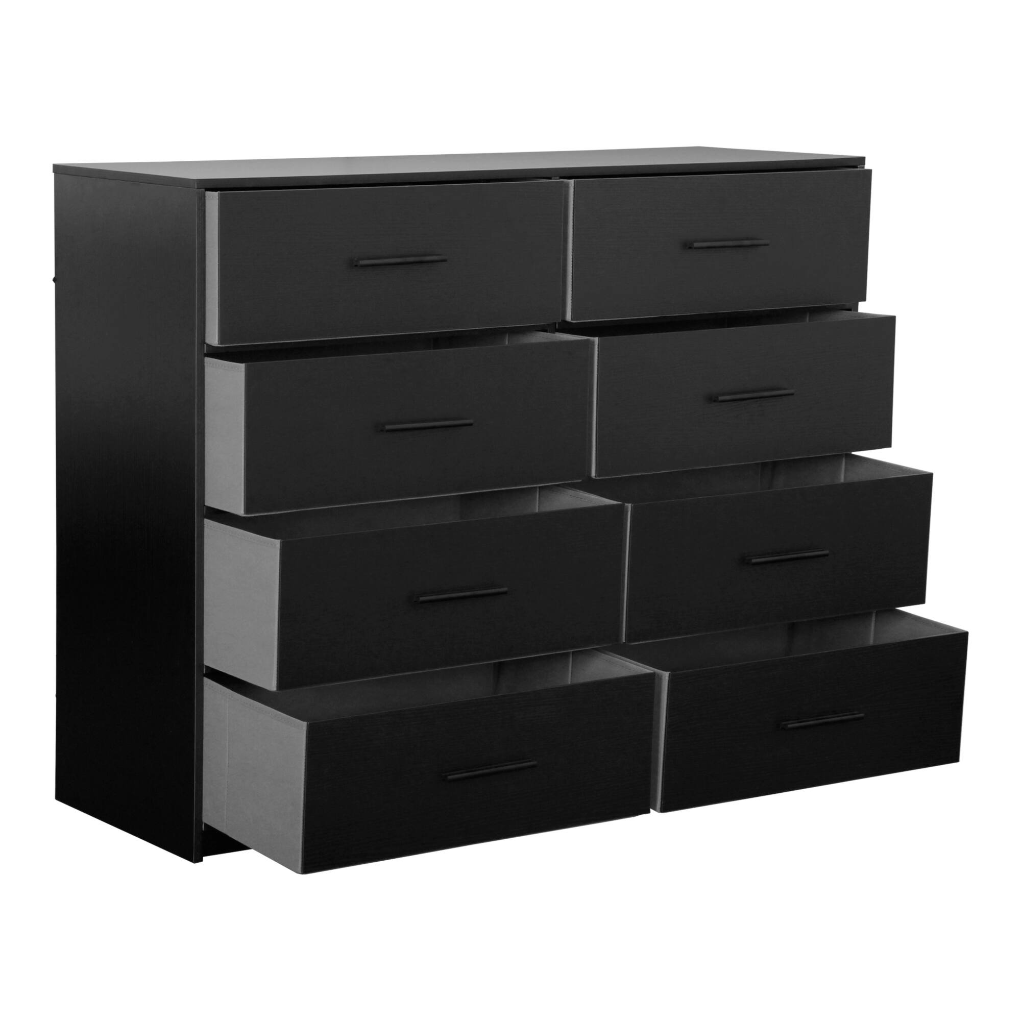 Alt View 2. GOODSILO - 8-Drawer Fabric Storage Dresser with Spacious Compartments and Sturdy Wooden Top - Black.