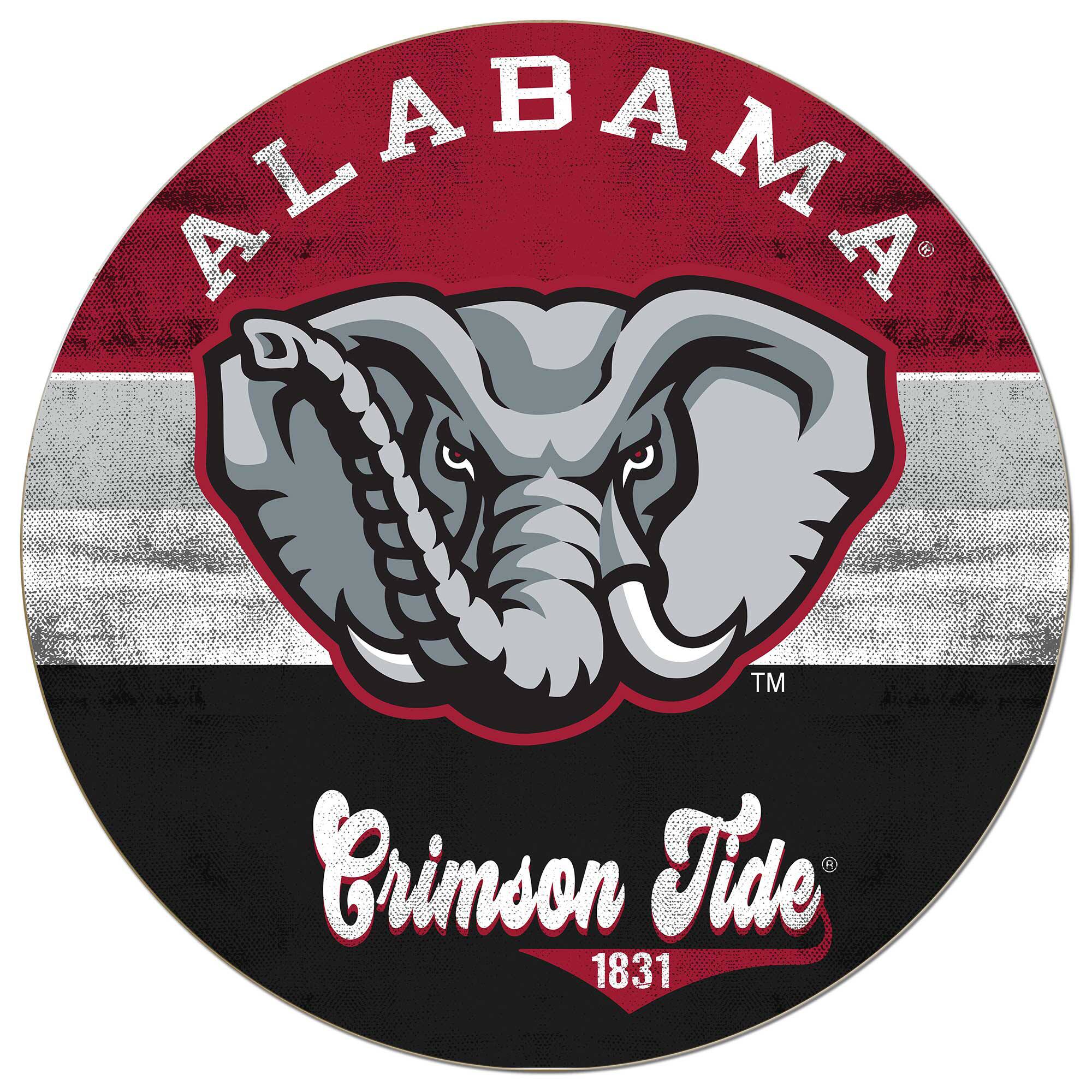 Alabama Crimson Tide 20'' x 20'' Retro Logo Circle Sign