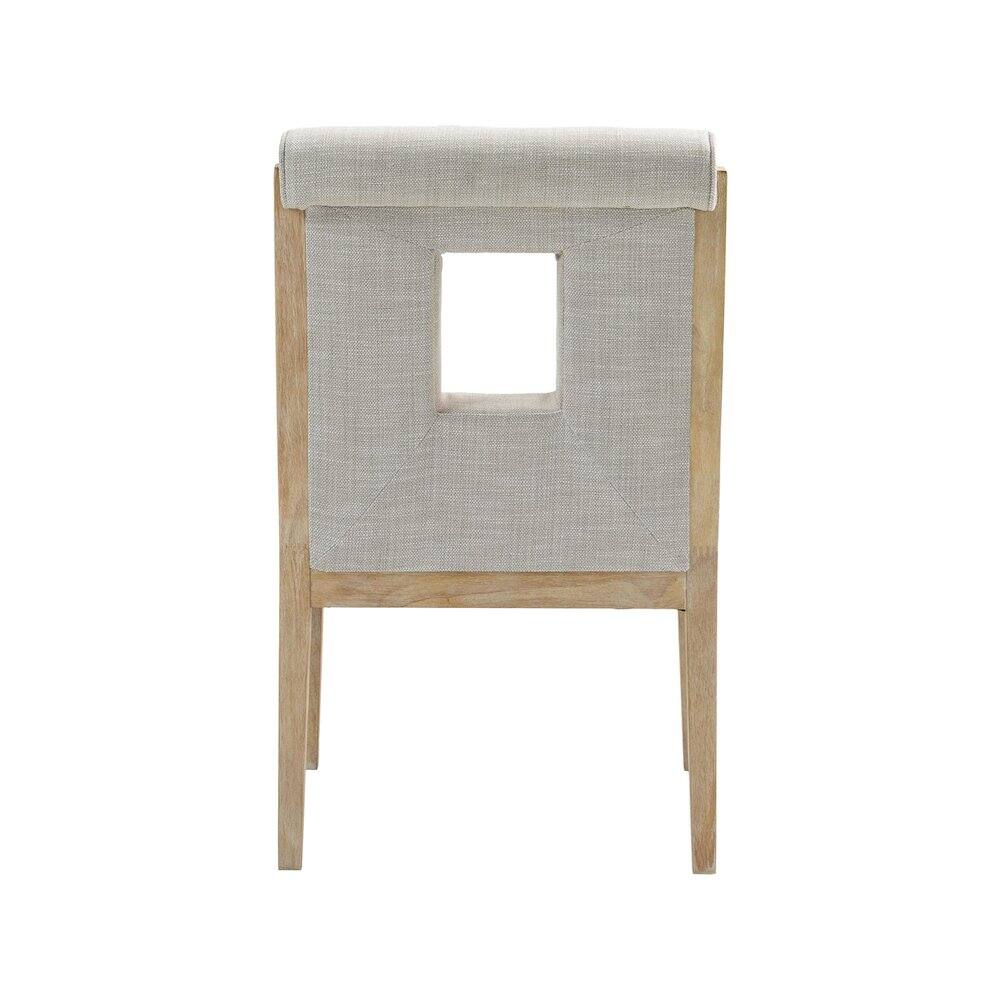 Alt View 4. Meridian Furniture - Gwendolyn Cream Linen Textured Fabric Dining Arm Chair - Beige.