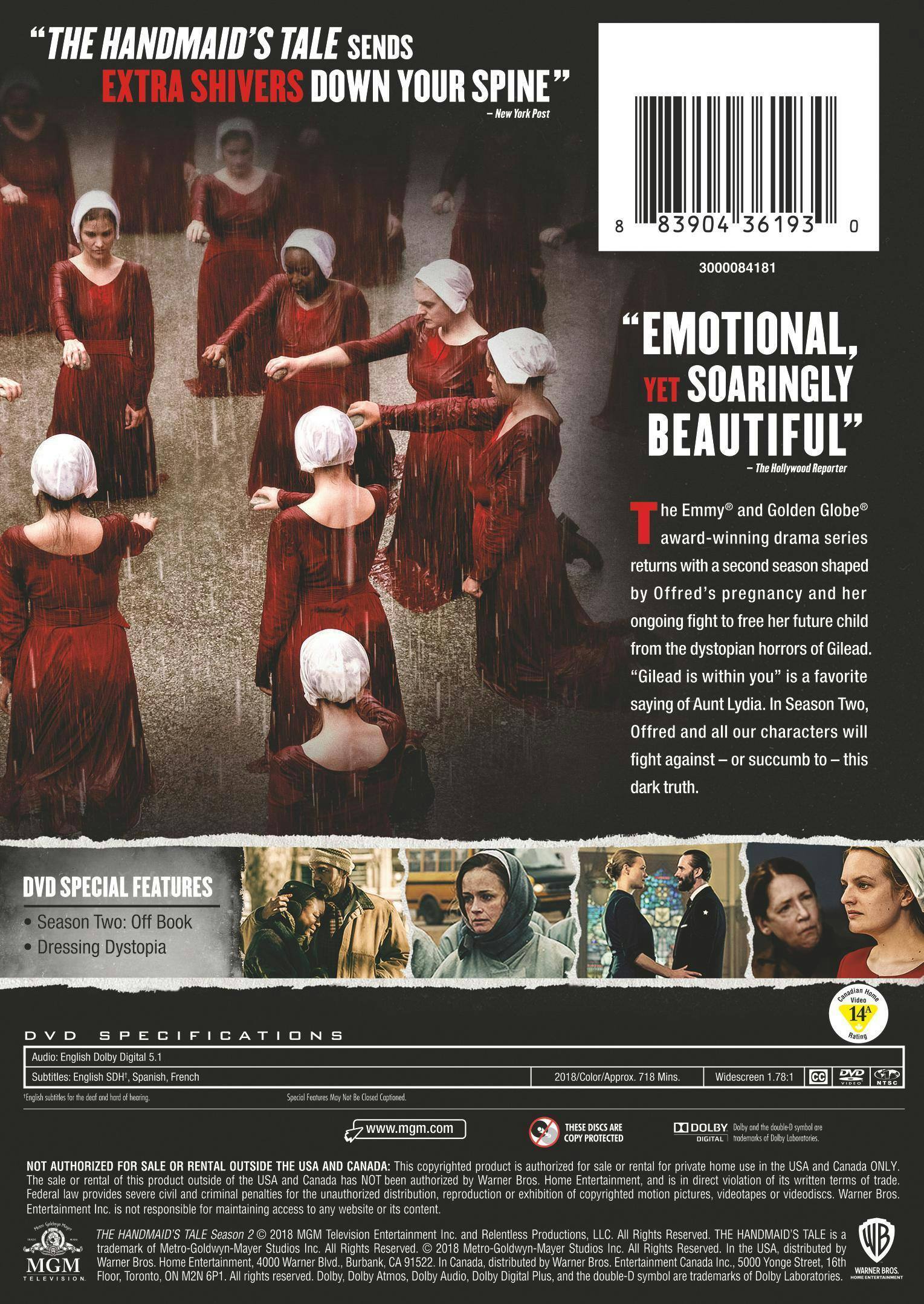 Back. The Handmaid's Tale: Season Two (Box Set) [DVD].