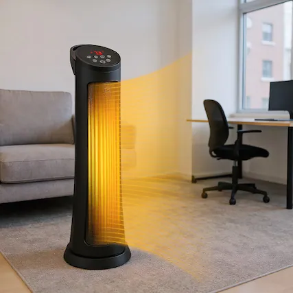 Front. Resenkos - Small Portable Room Heaters,Heater, Portable Heater,1500W PTC Fast Heating Space Heater with Remote Control.