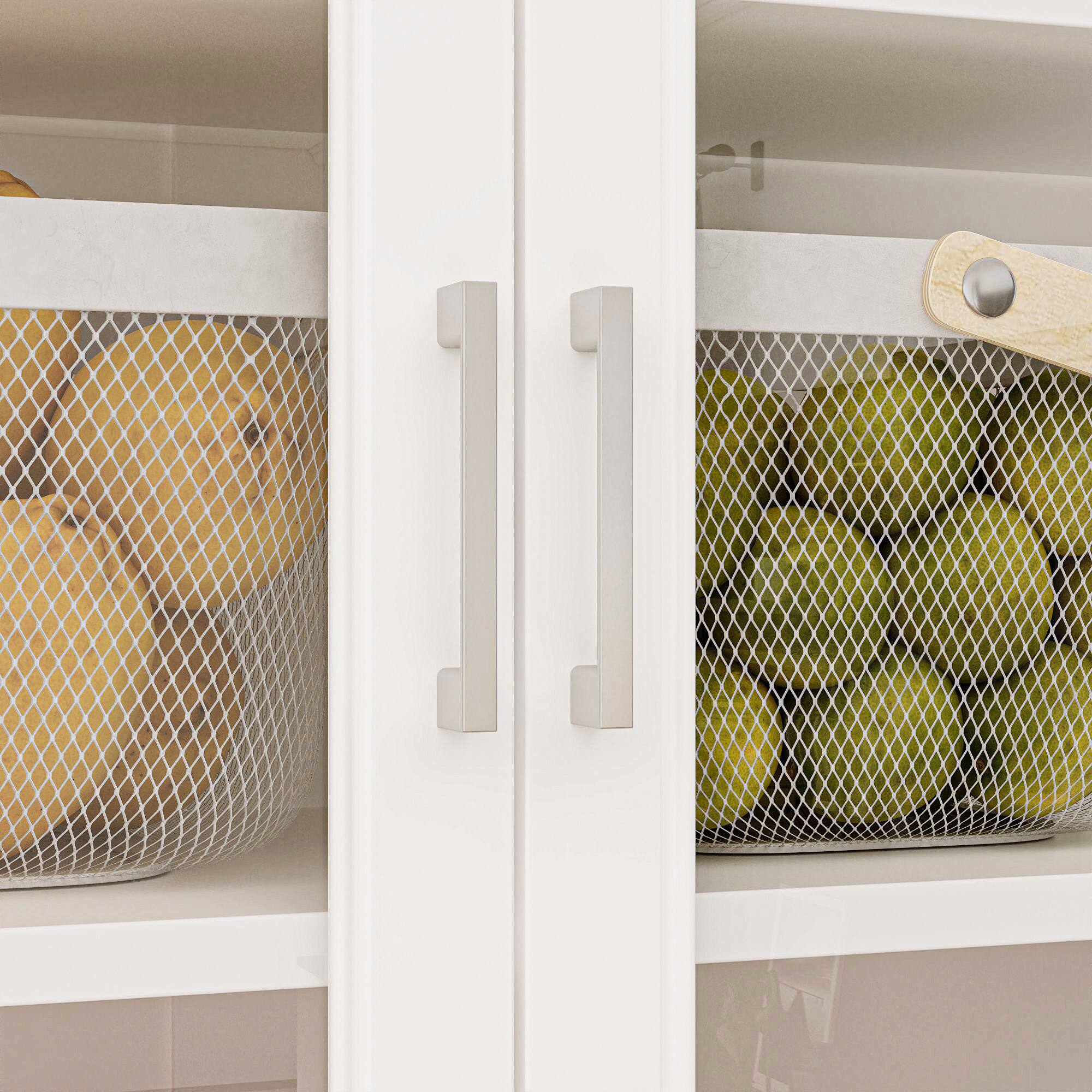 Alt View 10. FUFU & GAGA - 4 Door Sideboard Buffet Cabinet with Glass Doors Large Storage Display Unit for Kitchen and Dining Room - White.