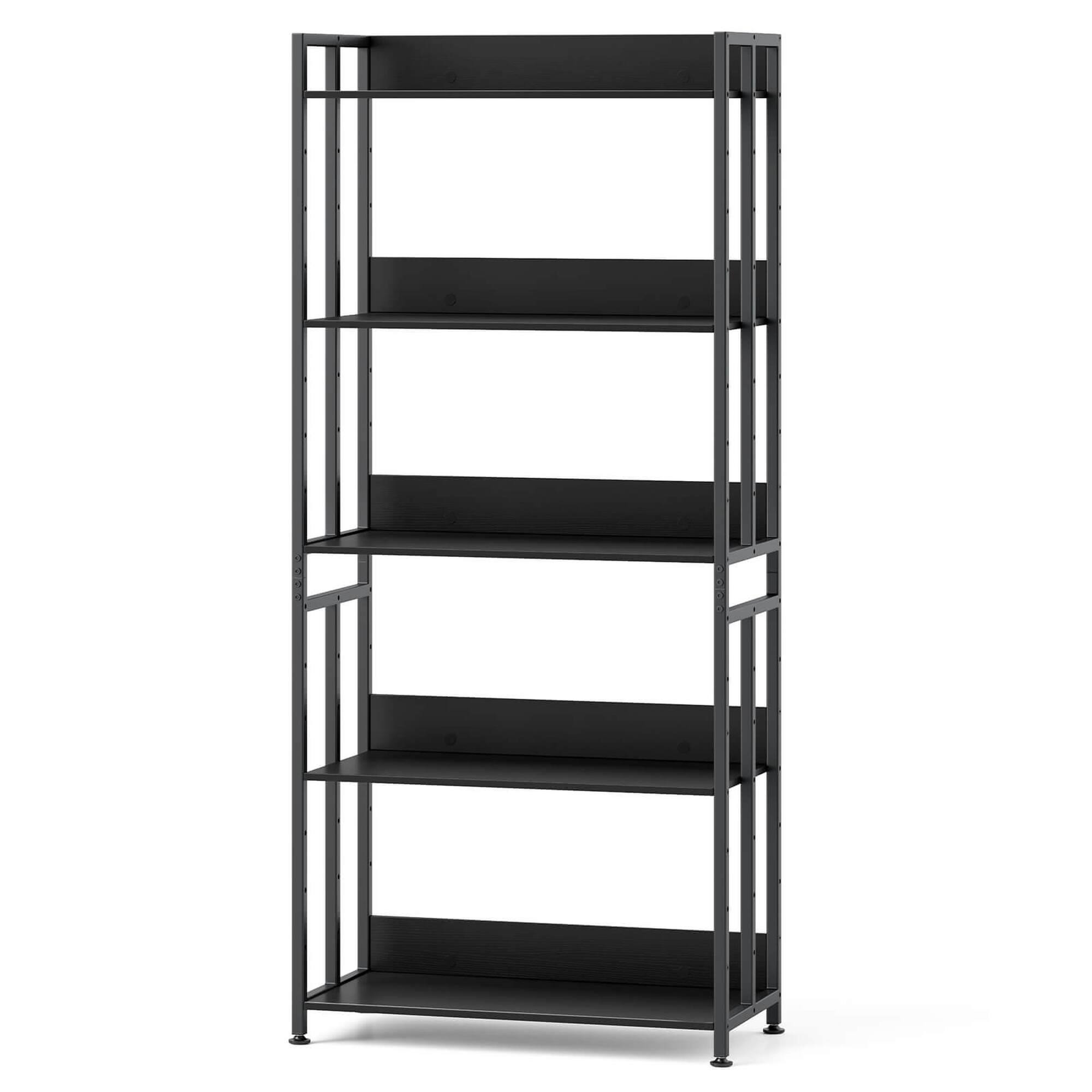 Alt View 8. Costway - Costway 1 PCS 5 Tier Bookshelf 62" Tall Bookcase with Tiltable Shelves Display Storage Rack - Black.
