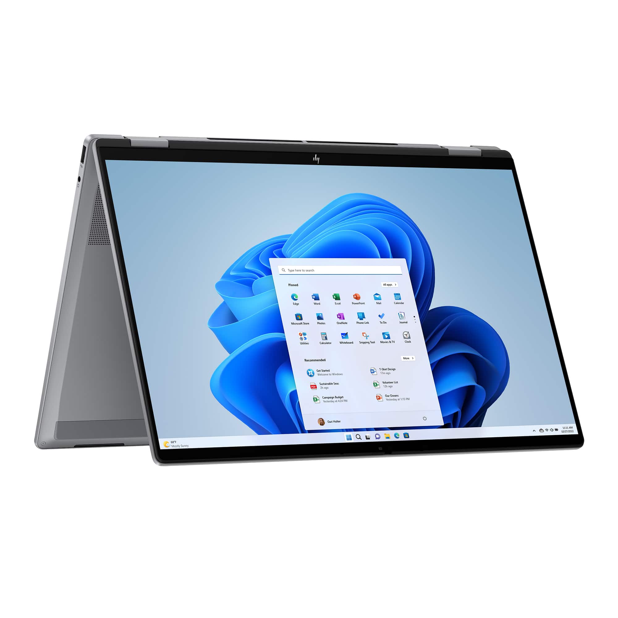 Alt View 12. HP - OmniBook X Flip 2-in-1 16" 2K Touch-Screen Laptop - AMD Ryzen 5 220 2025 - 8GB Memory - 512GB SSD - Meteor Silver.