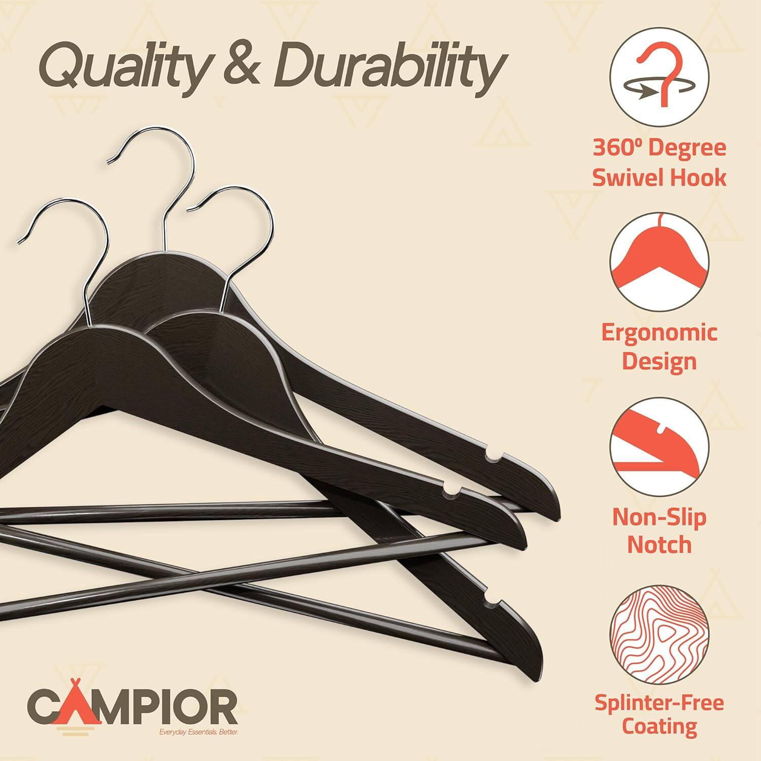 Quality & Durability

360 Degree Swivel Hook
Ergonomic Design
Non-Slip Notch
Splinter-Free Coating

CAMPIOR Everyday Essentials Better