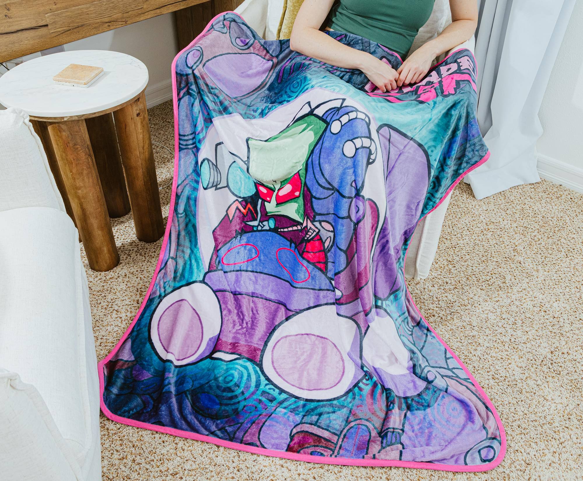 Alt View 5. Silver Buffalo - Invader Zim Spaceship Fleece Throw Blanket | 45 x 60 Inches - Purple.