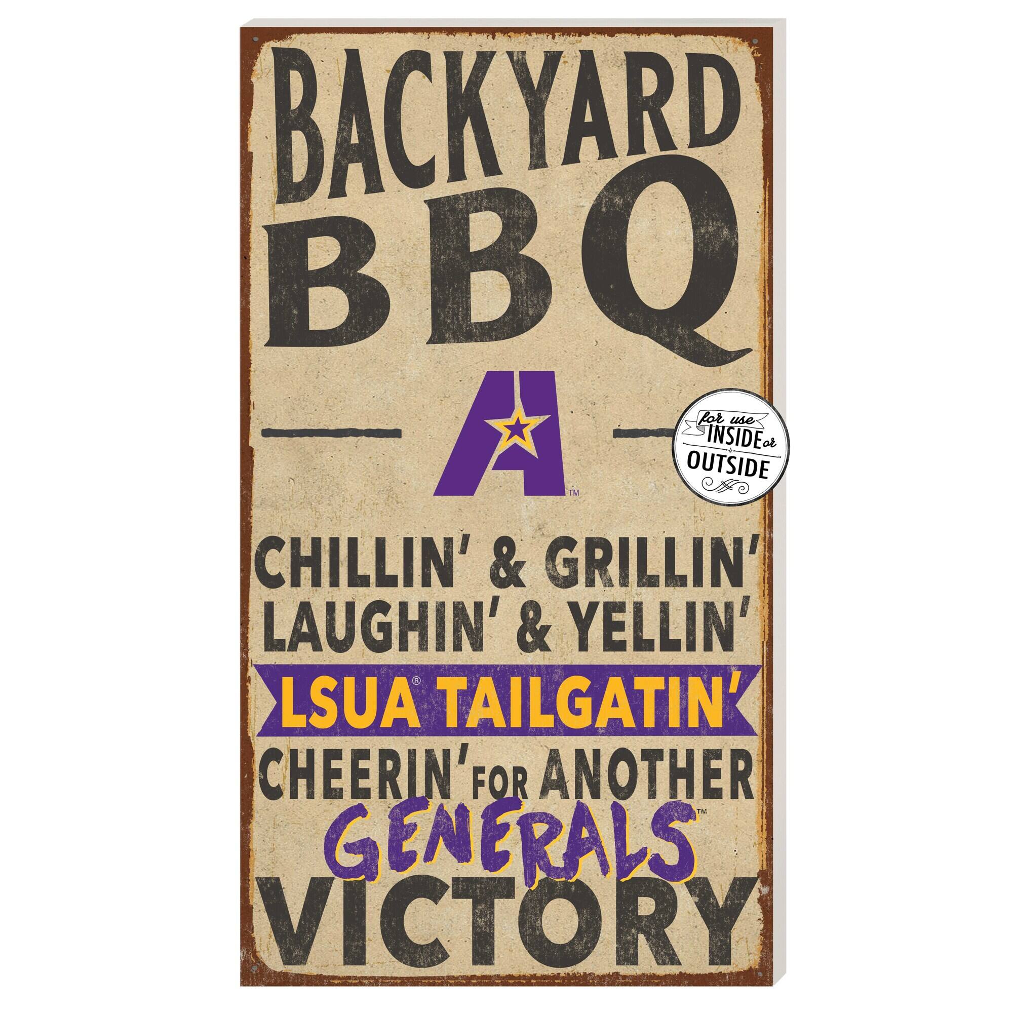 LSUA Generals 11" x 20" Indoor/Outdoor BBQ Sign