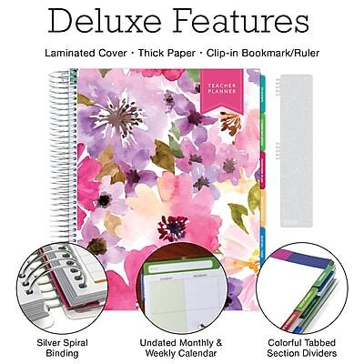 Deluxe Features

Laminated Cover • Thick Paper • Clip-in Bookmark/Ruler

Silver Spiral Binding

Undated Monthly & Weekly Calendar

Colorful Tabbed Section Dividers