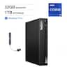 Lenovo - Upgraded - ThinkCentre M70q Desktop (Intel i7-14700T, 32GB DDR5, 1TB PCIe SSD, Intel UHD 770, Win 11 Pro) w/USB Hub - Black