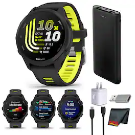 Garmin - Forerunner 170 GPS Running Smartwatch, Black/Amp Yellow Bundle - Black/Amp Yellow - (2025)