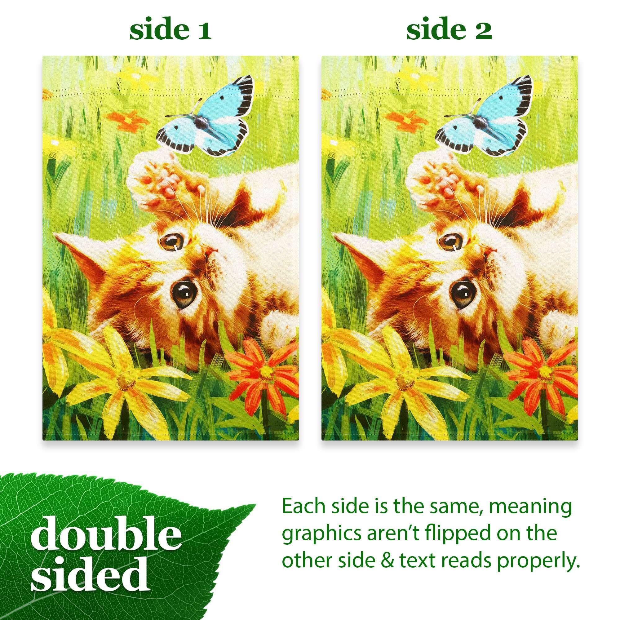 side 1  
side 2  

double sided  

Each side is the same, meaning graphics aren't flipped on the other side & text reads properly.