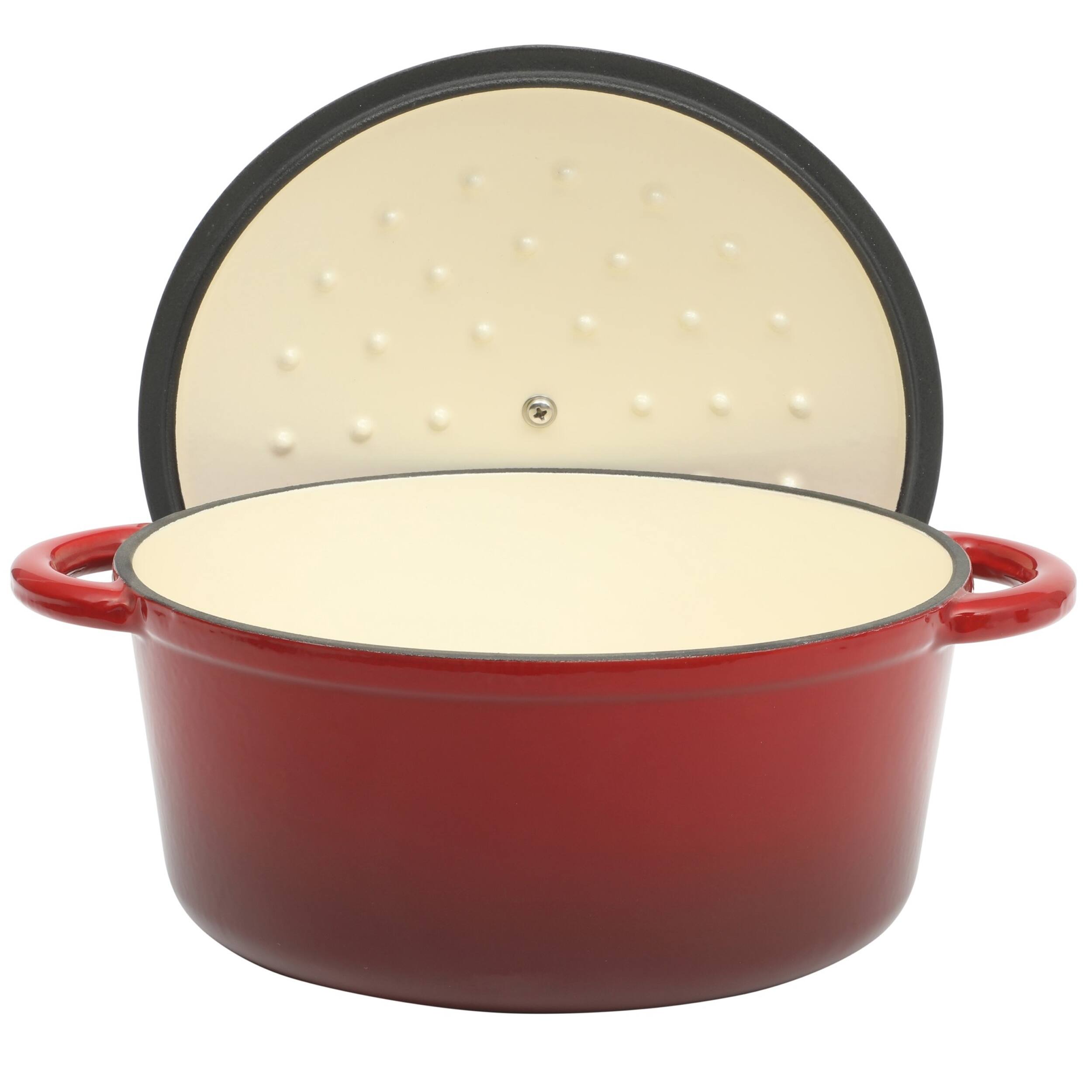 Alt View 1. Gibson - Gibson Home Addlestone 5 Quart Enameled Cast Iron Dutch Oven with Lid - Red.