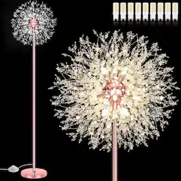 Nordic Hygge - 69'' Crystal Floor Lamp for Living Room, Modern Standing Lamp with 738PCS K9 Crystals, Tall Lamp Pole Light - Rose Gold