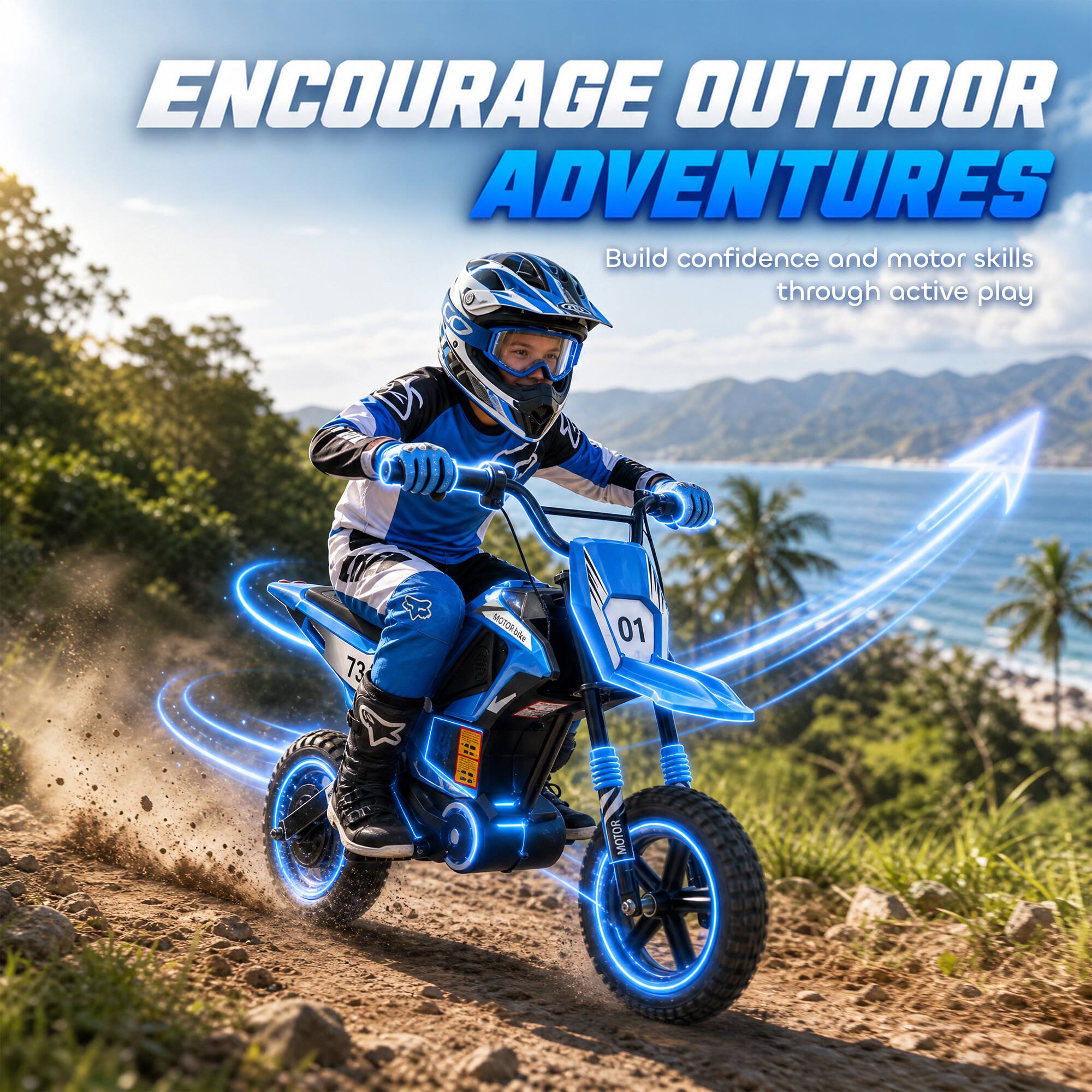 ENCOURAGE OUTDOOR ADVENTURES  
Build confidence and motor skills through active play