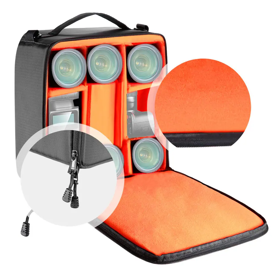 Camera Accessory Box Locker Neewer Flexible Camera Bag Insert Padded Organizer for DSLR, Mirrorless ...
