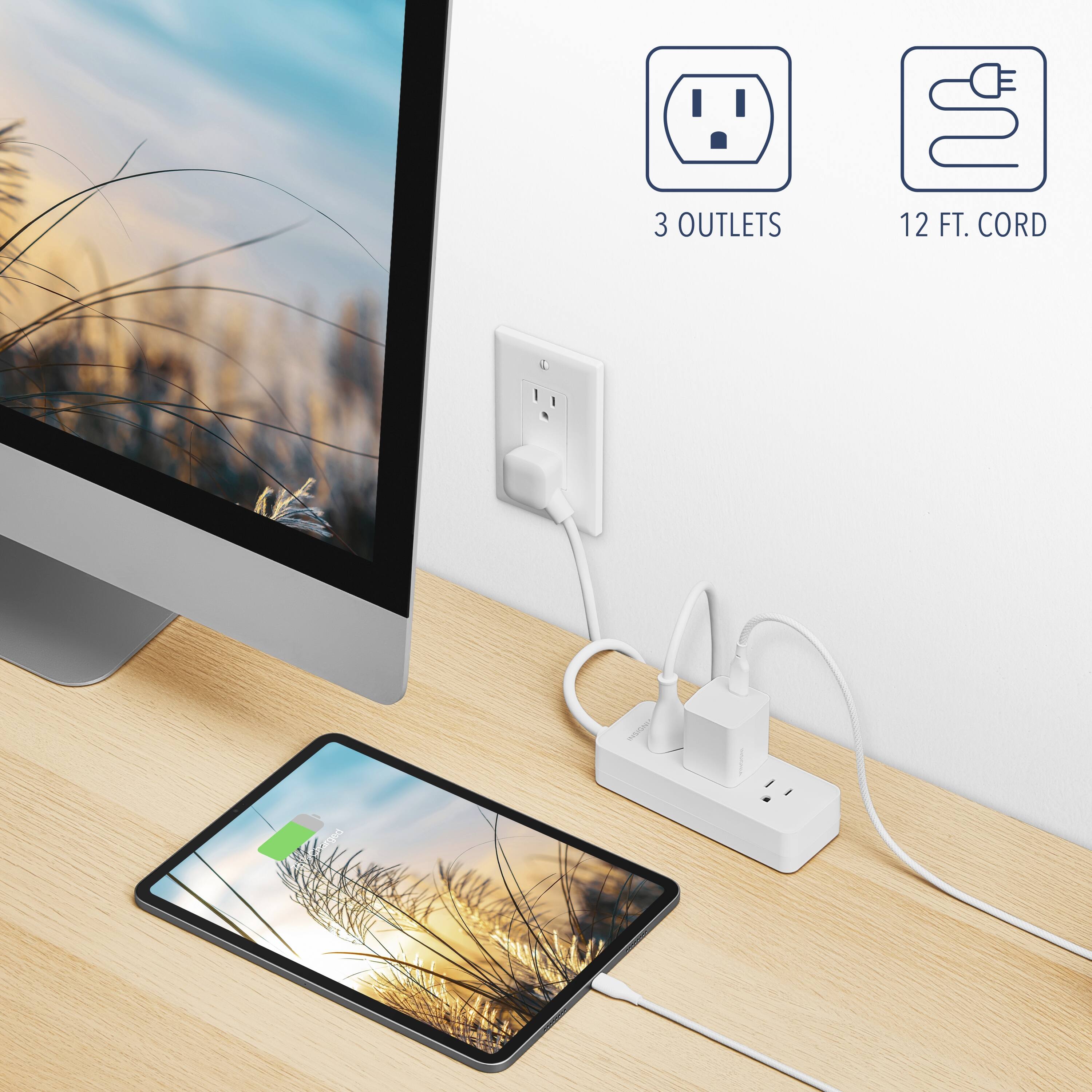 3 OUTLETS, 12 FT. CORD