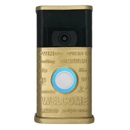Michael Healy - Multilingual Welcome Video Doorbell Cover (Ring 2nd Gen) - Satin Brass