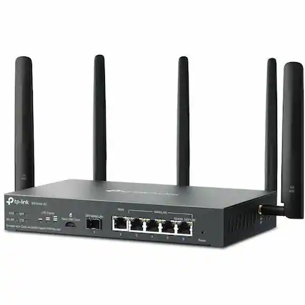TP-Link BR100-4G
Omada 4G C3000 AX3000 Gigabit VPN Router
- 1 WAN/LAN
- 4 LAN Ports
- 100/1000M
- Nano SIM Card Slot
- LTE Signal
- SFP WAN/LAN
- 4G Antenna
- SYS/SPF Indicator
- Reset Button