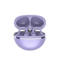 Cluzine - Purple Open-Ear Clip-On Wireless Earbuds, Bluetooth 5.4 Headphones with 3D Surround Sound