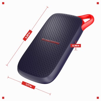 SANDISK 2TB Portable SSD speeds up to 1000 MB/s, up to 2 meter SANDISK 2TB Portable SSD speeds up to 1000 MB/s, up to 2 meter
