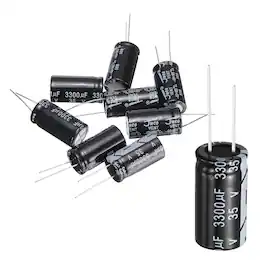 Unique Bargains - 8pcs 3300uF 35V 16x31mm 105C Radial Aluminum Electrolytic Capacitor for TVs LCD Monitor VCD - Black