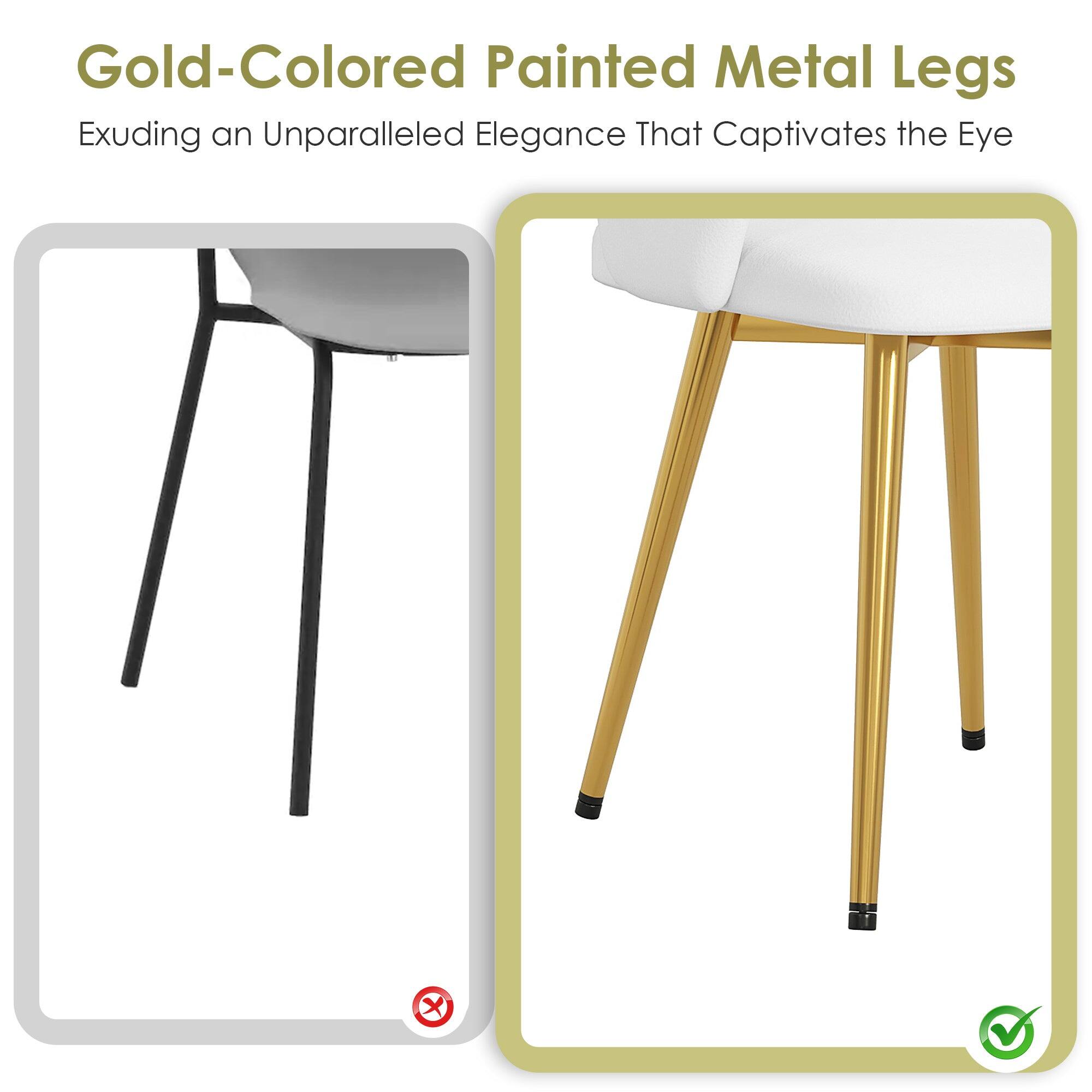 Gold-Colored Painted Metal Legs  
Exuding an Unparalleled Elegance That Captivates the Eye