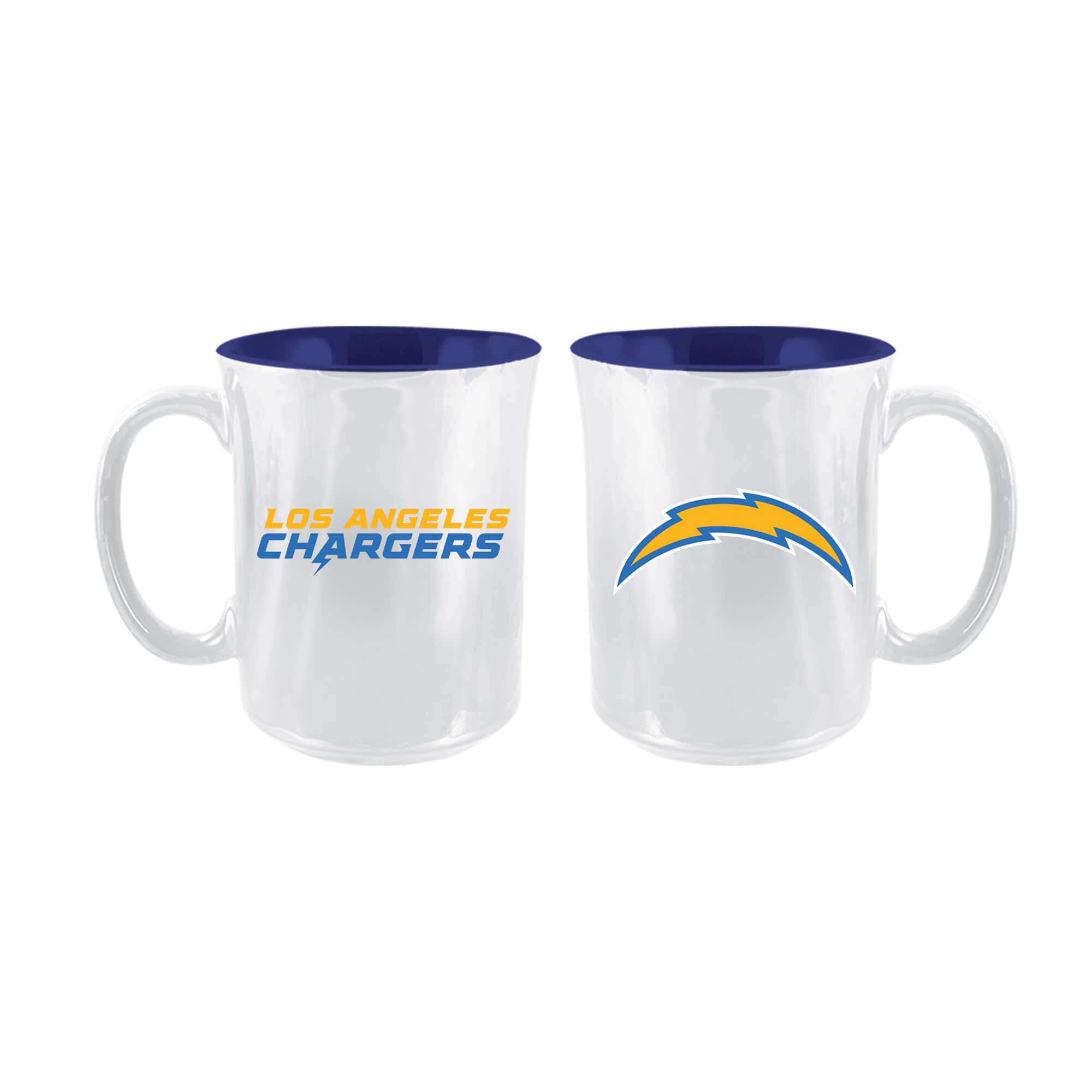 The Memory Company - Los Angeles Chargers 2-Pack 15oz. Iridescent Ceramic Mug Set - Multicolor