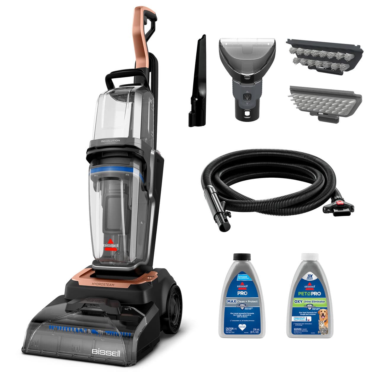 BISSELL - Revolution HydroSteam Upright Vacuum - Black / Copper Harbor - Front_Zoom