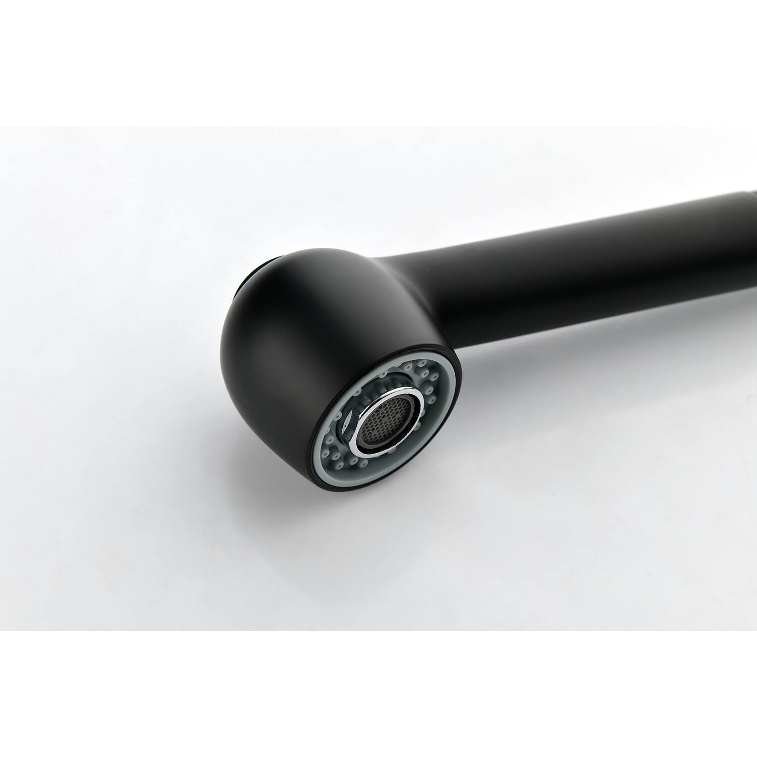 Back. Siljoy - Single Handle Kitchen Sink Faucet with Pull Out Sprayer - Matte Black.