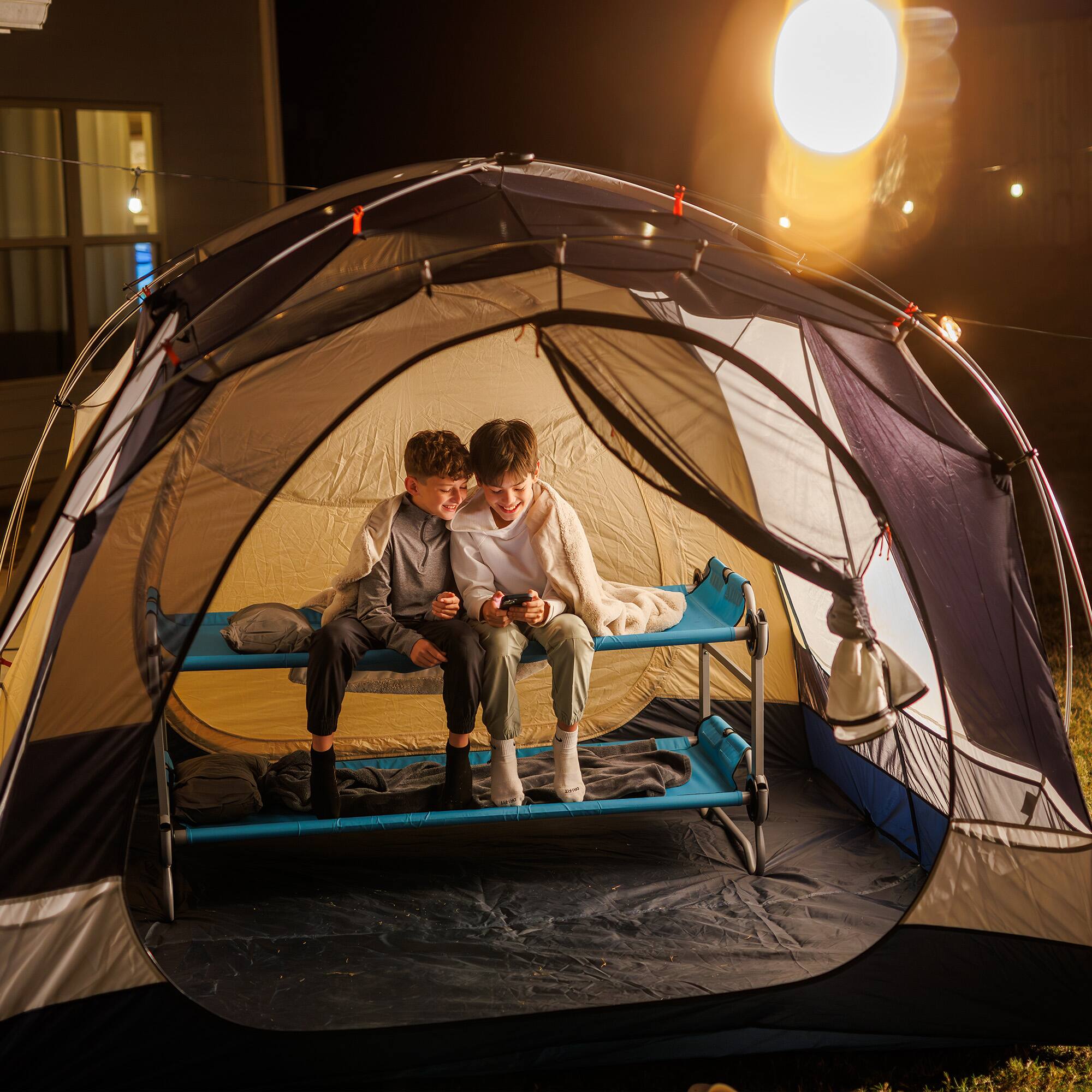 Alt View 6. Disc-O-Bed - Disc-O-Bed Youth Double Cot Kid-O-Bunk w/ 200 Pound Capacity & Carry Bags, Teal - Teal.