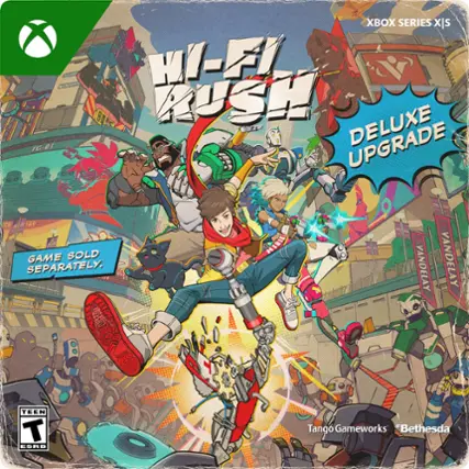 "Wi-Fi Rush Deluxe Upgrade" is a game that is part of the Xbox Series X. It is sold separately and developed by Tango Gameworks and published by Bethesda. - T (Teen 13+)