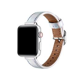 Posh Tech - Carmen Skinny Leather Band for Apple Watch - Silver