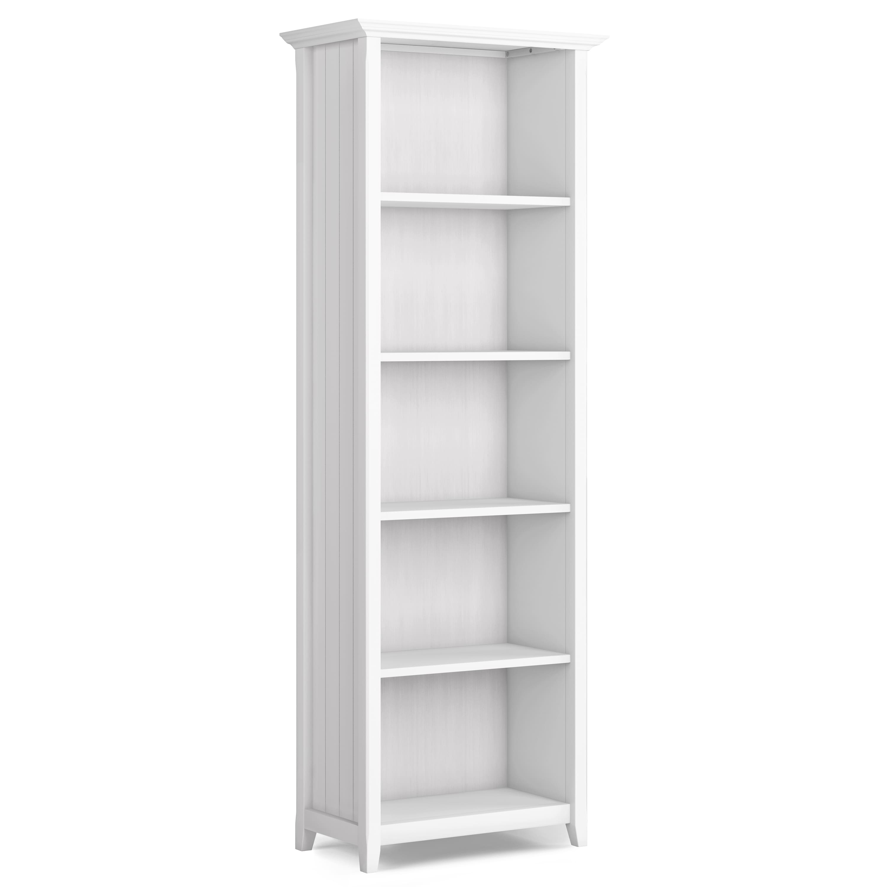 Simpli Home - Acadian SOLID WOOD 72 inch x 26 inch Transitional 5 Shelf Bookcase - White