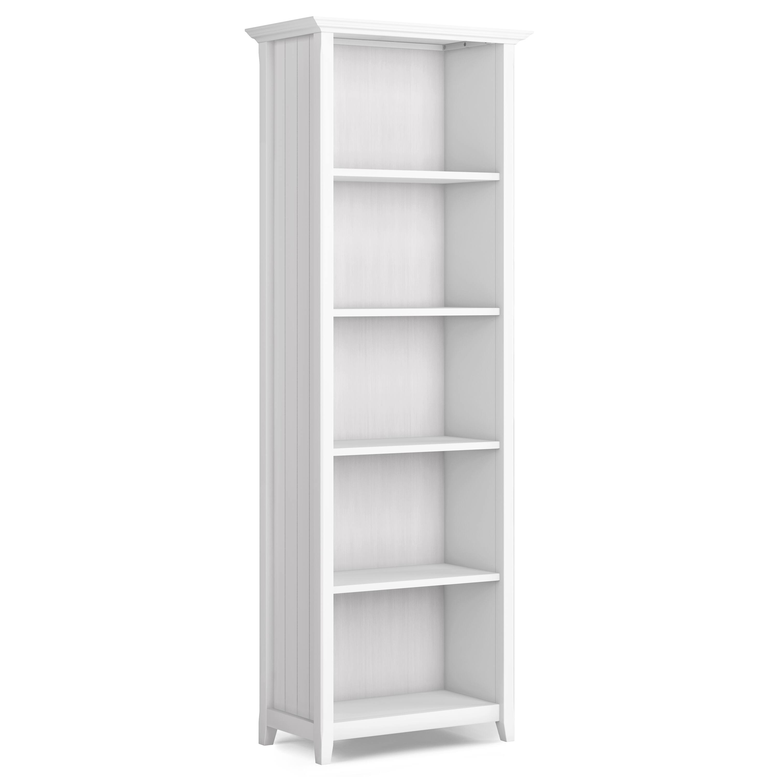 Alt View 3. Simpli Home - Acadian 60 inch TV Stand with 26 inch 5 Shelf Bookcases (Set of 3) - White.