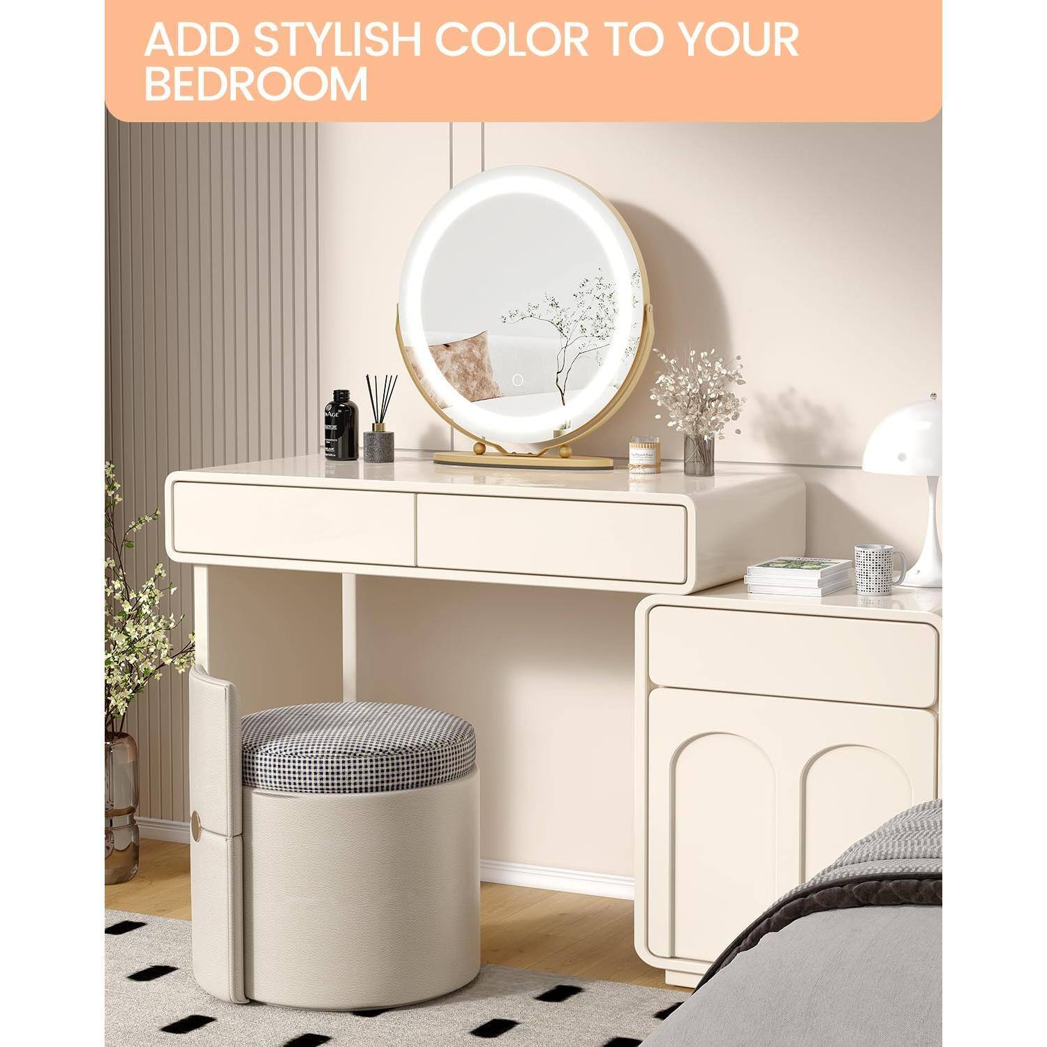 Alt View 2. Earthley Blooms - Mirror Color Touch High Quality Product with Modern Design for Daily Use Elegant Stylish Appearance - Gold.