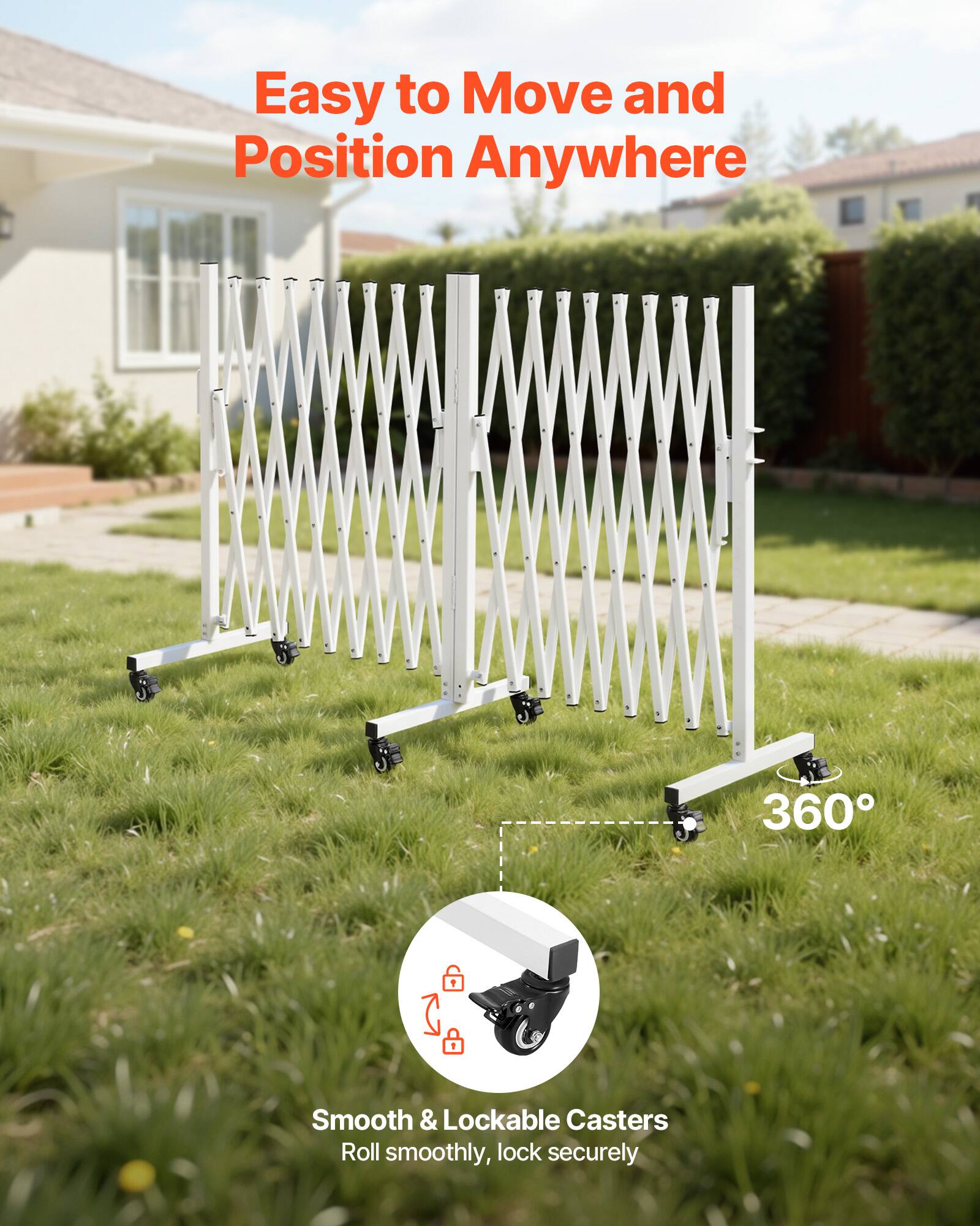 Easy to Move and Position Anywhere

360° Smooth & Lockable Casters
Roll smoothly, lock securely