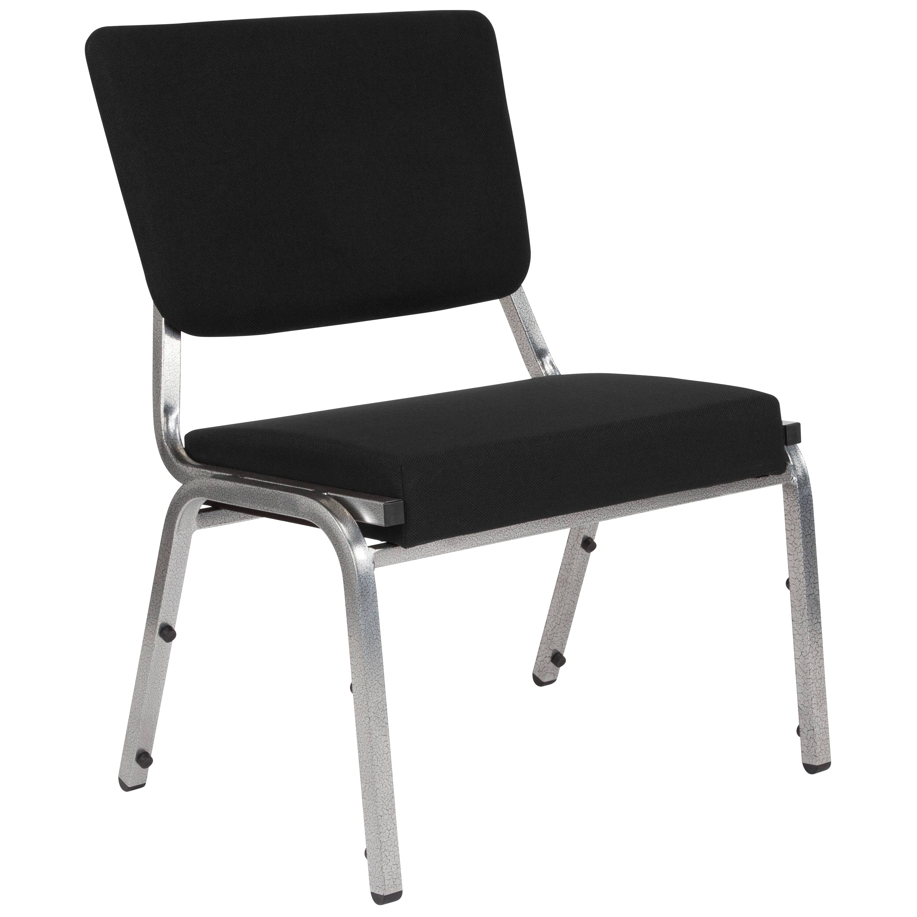 Alt View 7. Emma + Oliver - 4 Pk. 1000 lb. Rated Antimicrobial Bariatric medical Reception Chair - Black Fabric.