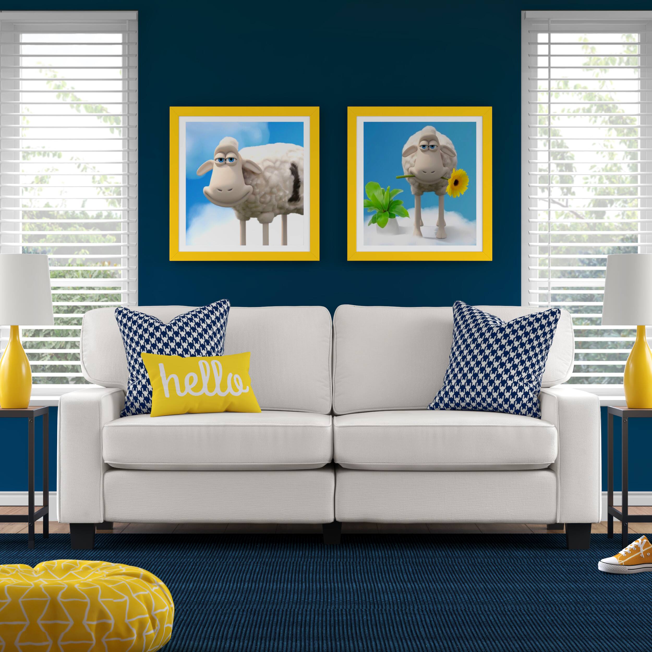 Angle. Serta - Palisades Modern 3-Seat - Straight Arm - Fabric Sofa - 78" - Cream.