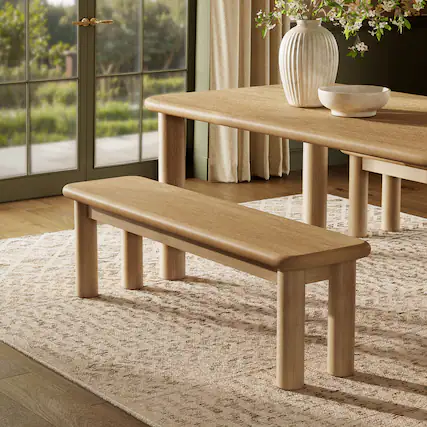 Front. Modway - Alvia 58" Oak Wood Bench by Modway - Weathered Oak.
