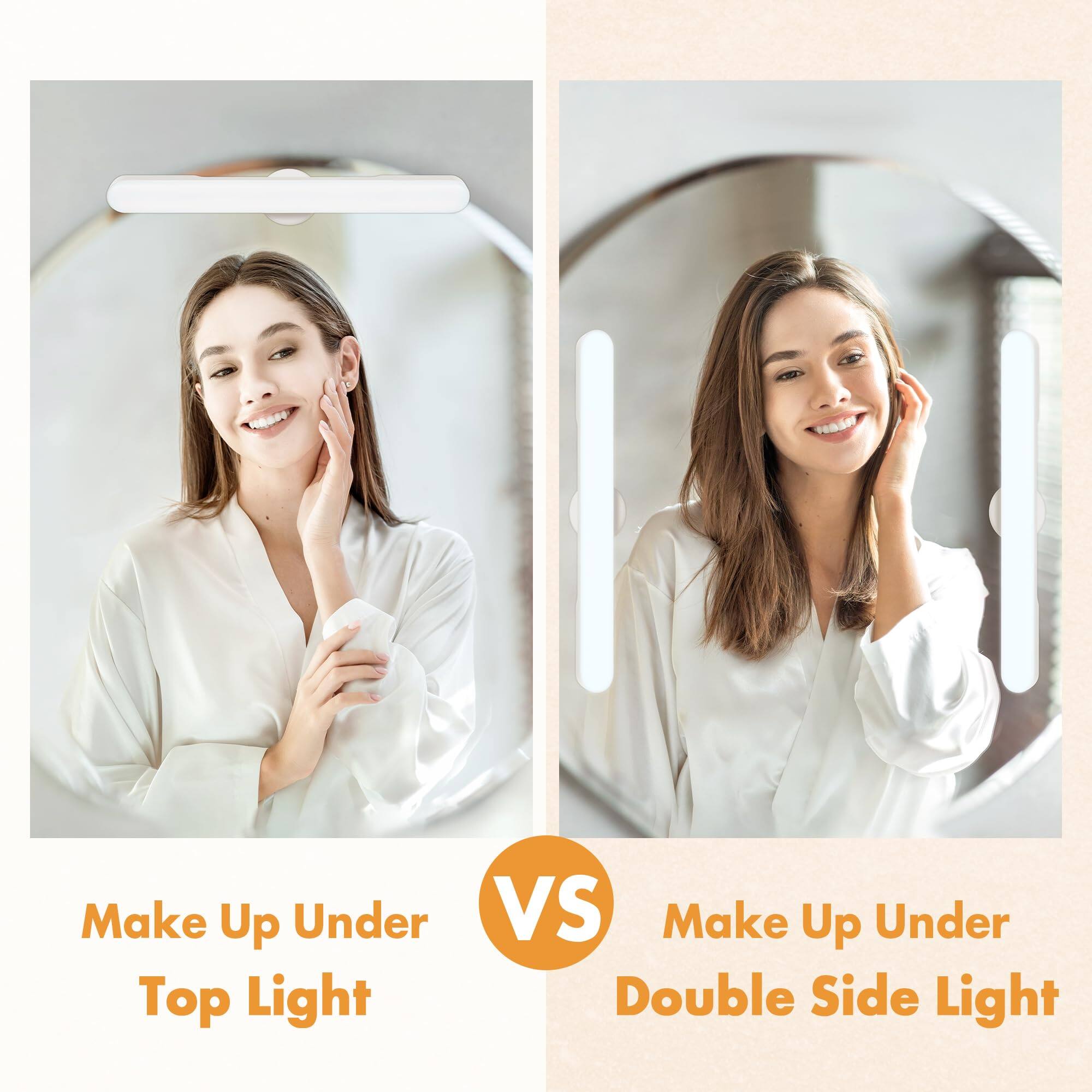 Make Up Under Top Light  
VS  
Make Up Under Double Side Light