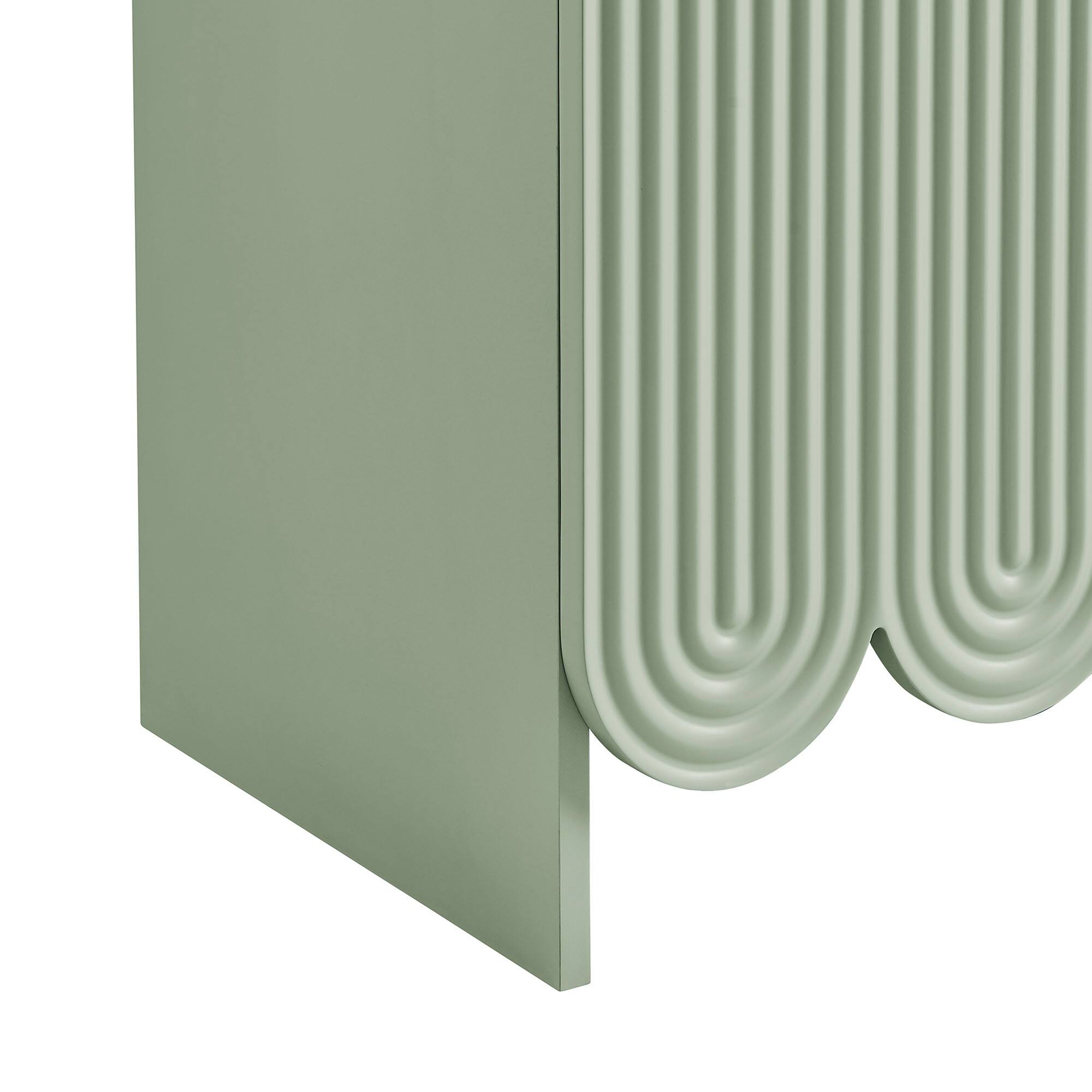 Alt View 6. Modway - Dahlia 78 Inch Fluted and Scalloped Arched Storage Cabinet by Modway - Sage.