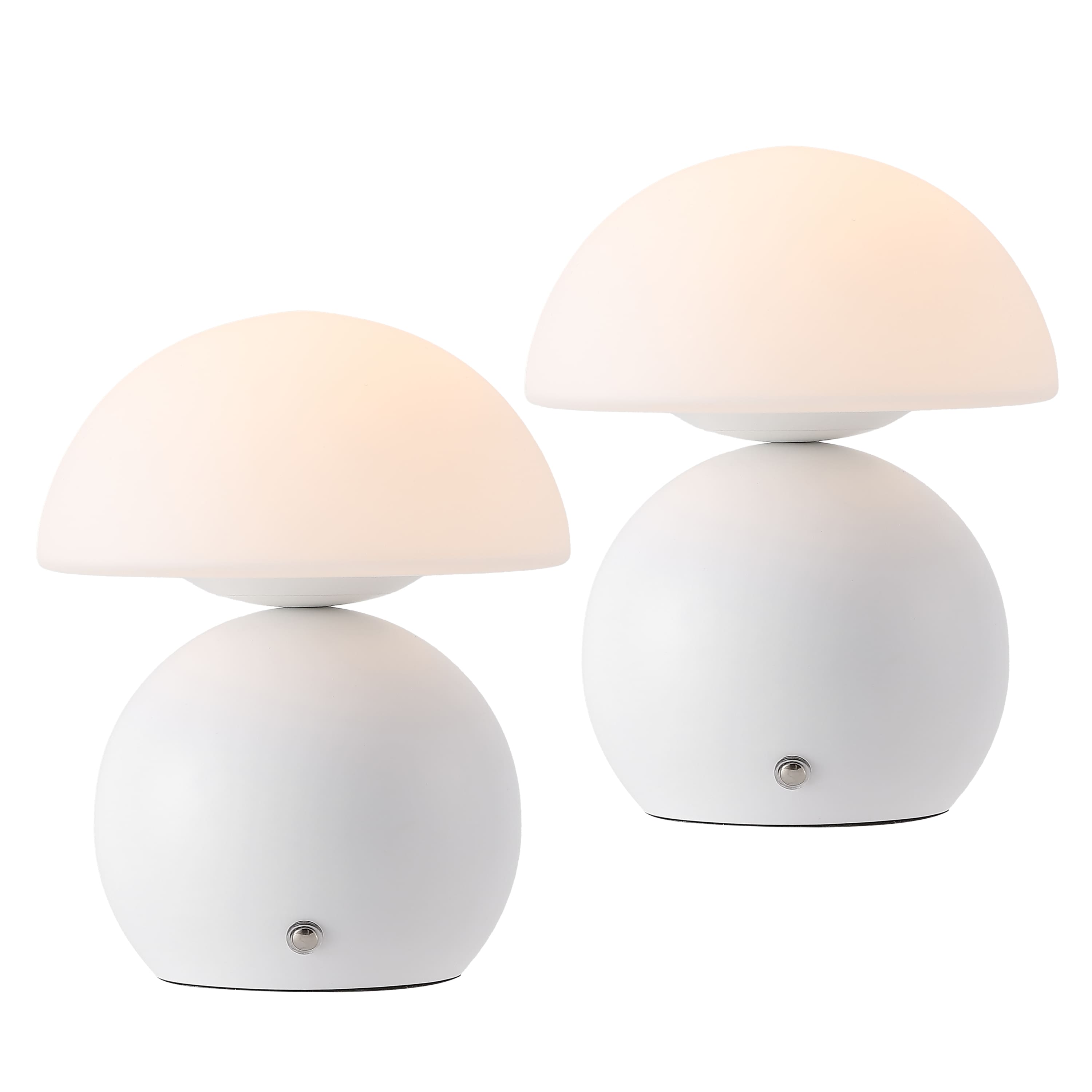 "Jonathan Y - Kanya 7.25"" USB-C Rechargeable Table Lamp Set of 2, Metal Base with Glass Dome Shade and Touch Dimmer - White" price history on PriceWatchPro