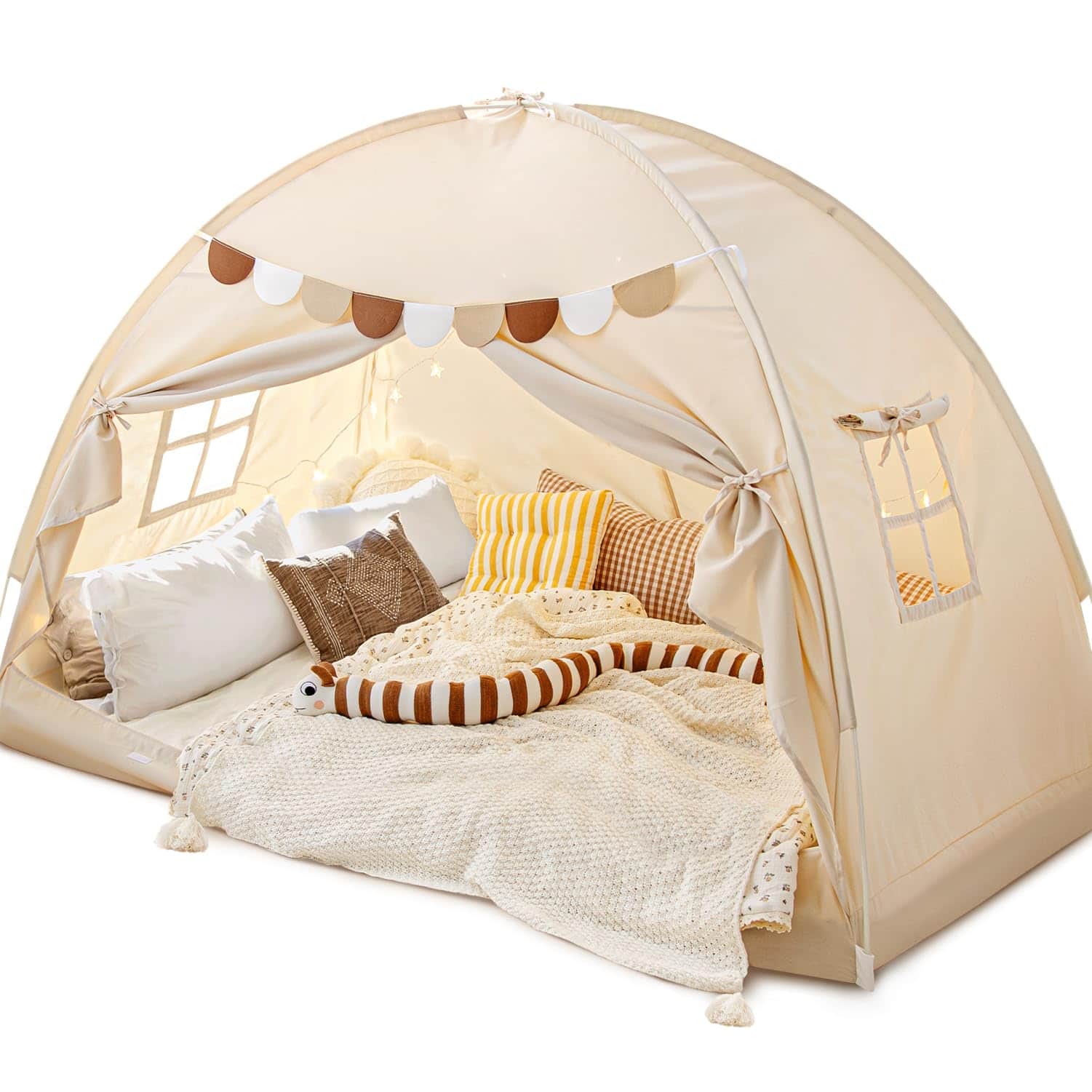 Paradigms Interiors - Full Size Bed Tents Dream Tent On Space Blackout Sleeping Indoor Breathable Portable Cottage Drafty Room - Large