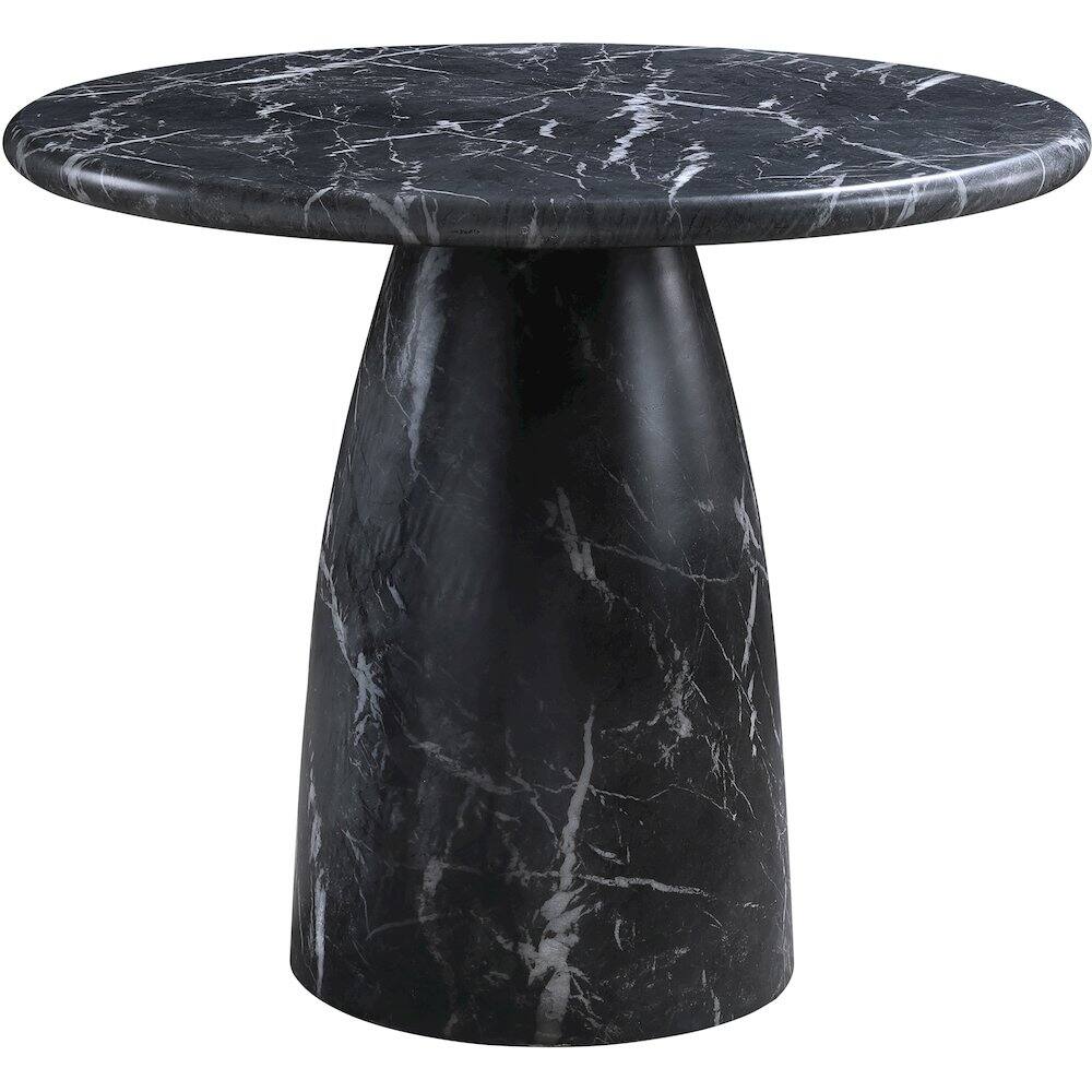 Alt View 3. Meridian Furniture - Cosenza Black 36" Marble Finish Concrete Dining Table - Black.