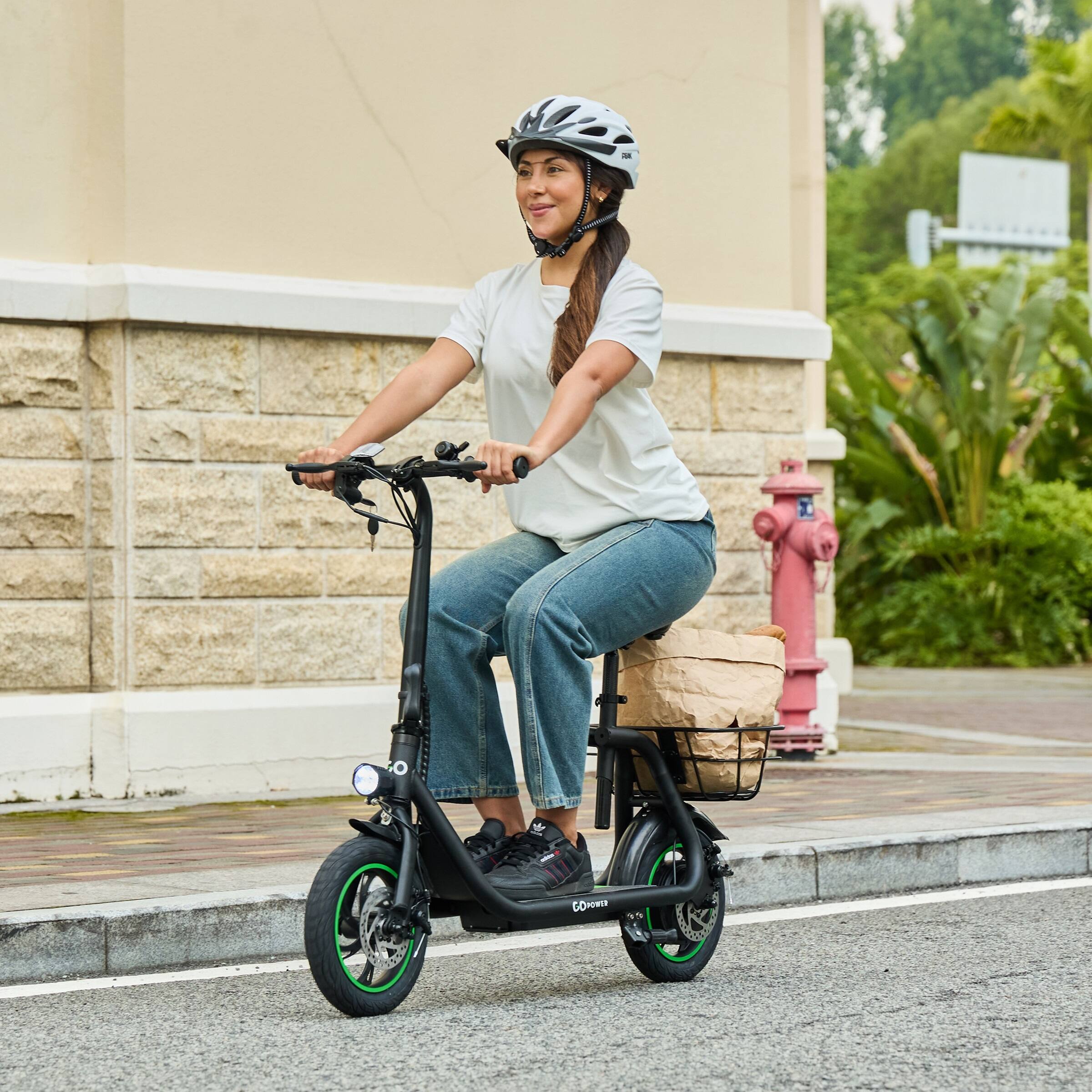 Alt View 6. GoPowerBike - GoPowerBike GoFlow Electric Scooter with Seat | UL2272 Certified - Black.