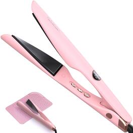HM 1810 - in Hair Straightener And Curling Iron Twist Flat Iron Curler For Curl Wave Straighten Ceramic Straightening - Blush