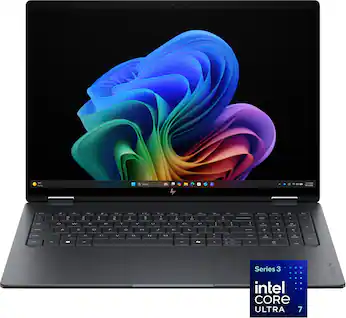 HP - OmniBook X Flip 2-in-1 - 16" 2K OLED Touchscreen Laptop - Intel Core Ultra 7 (2026) - 16GB Memory - 1TB SSD - Copilot+ - Eclipse Gray