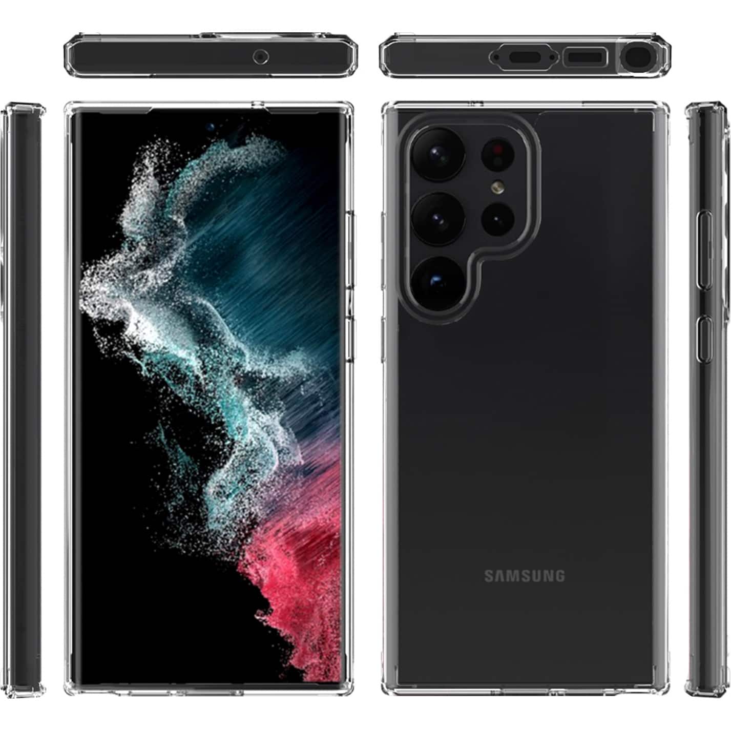 Alt View 12. SaharaCase - Hybrid-Flex Hard Shell Series Case for Samsung Galaxy S23 Ultra - Clear.